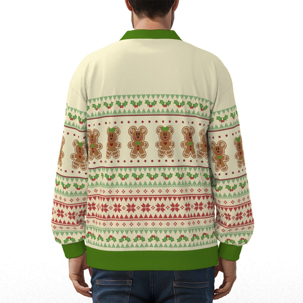 Gingerbread Fair Isle Ugly Christmas Sweater Cardigan | Unisex Holiday Collection