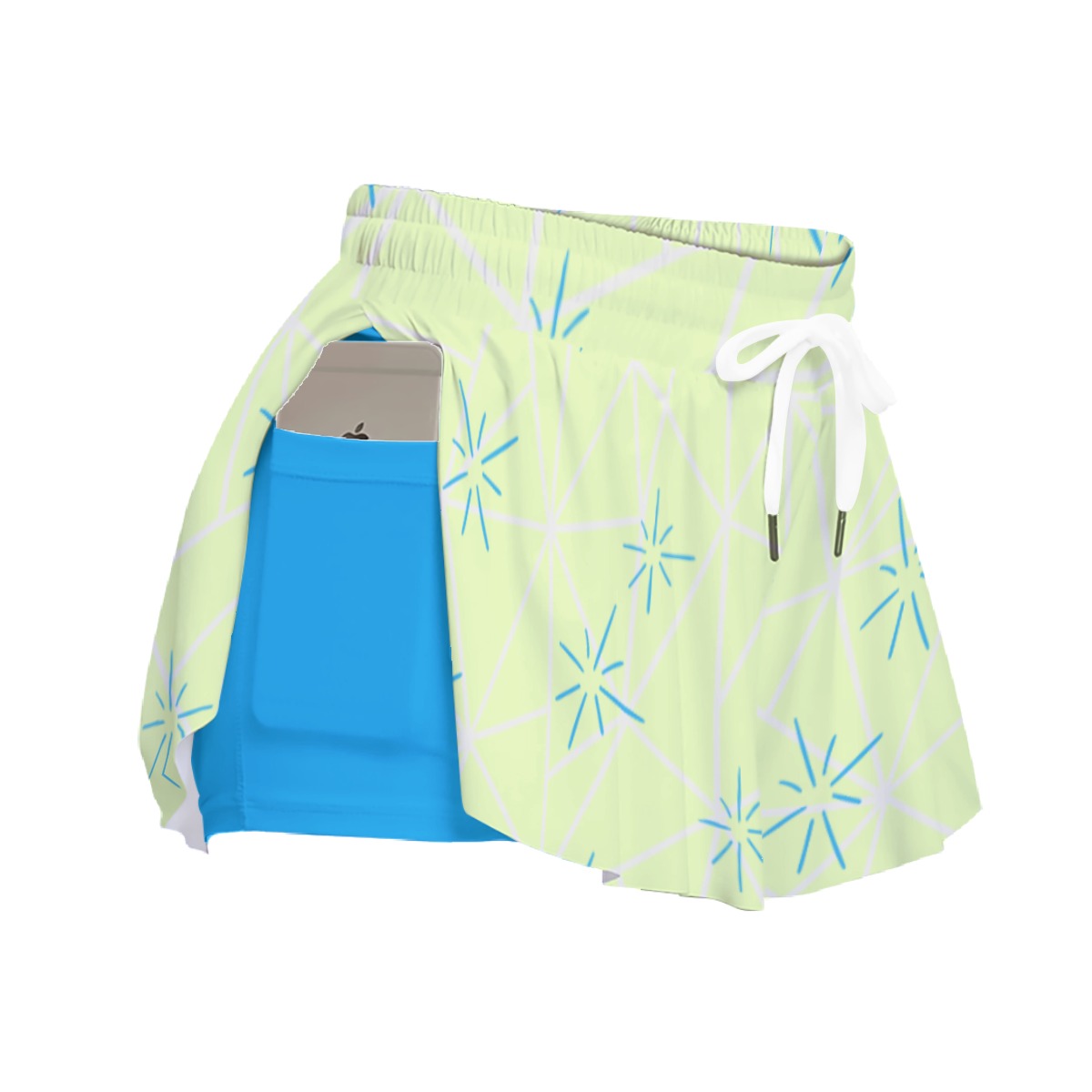 Radiant Emotion Butterfly Shorts | Sunshine & Sky Blue Flowy Athletic Shorts