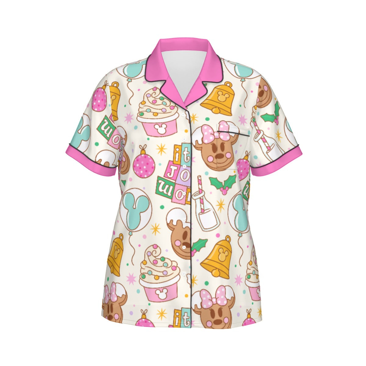 Holiday Park Treats Faux Silk Pajama Set