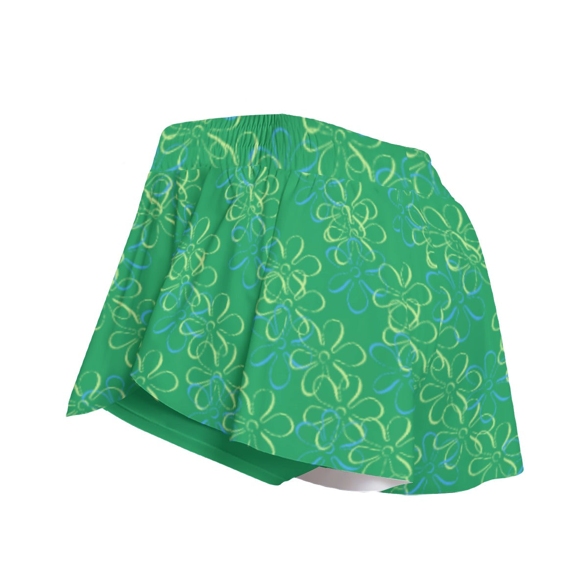 Sassy Emotion Butterfly Shorts | Lime Green Flowy Running Shorts
