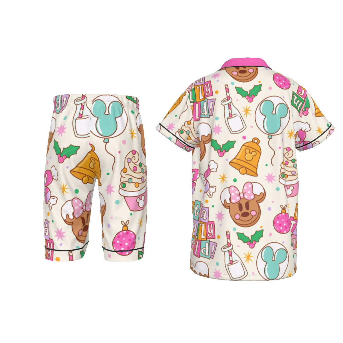 Kids Holiday Park Treats Faux Silk Pajama Set