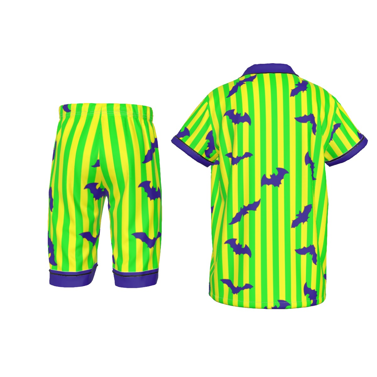 Kids Haunted Halloween Party Imitation Silk Short Pajamas