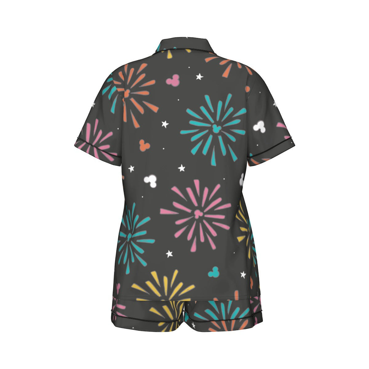 Firework Mouse Women's Short Sleeve Imitation Silk Pajama Set