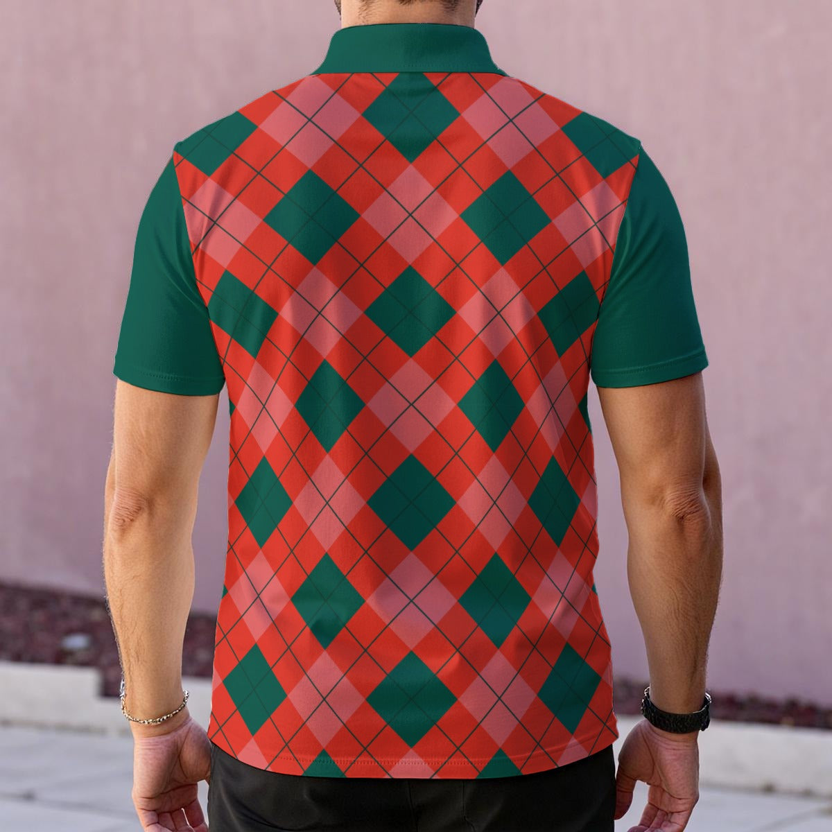 Men’s Holiday Argyle Polo | Character-Inspired Christmas Park Shirt