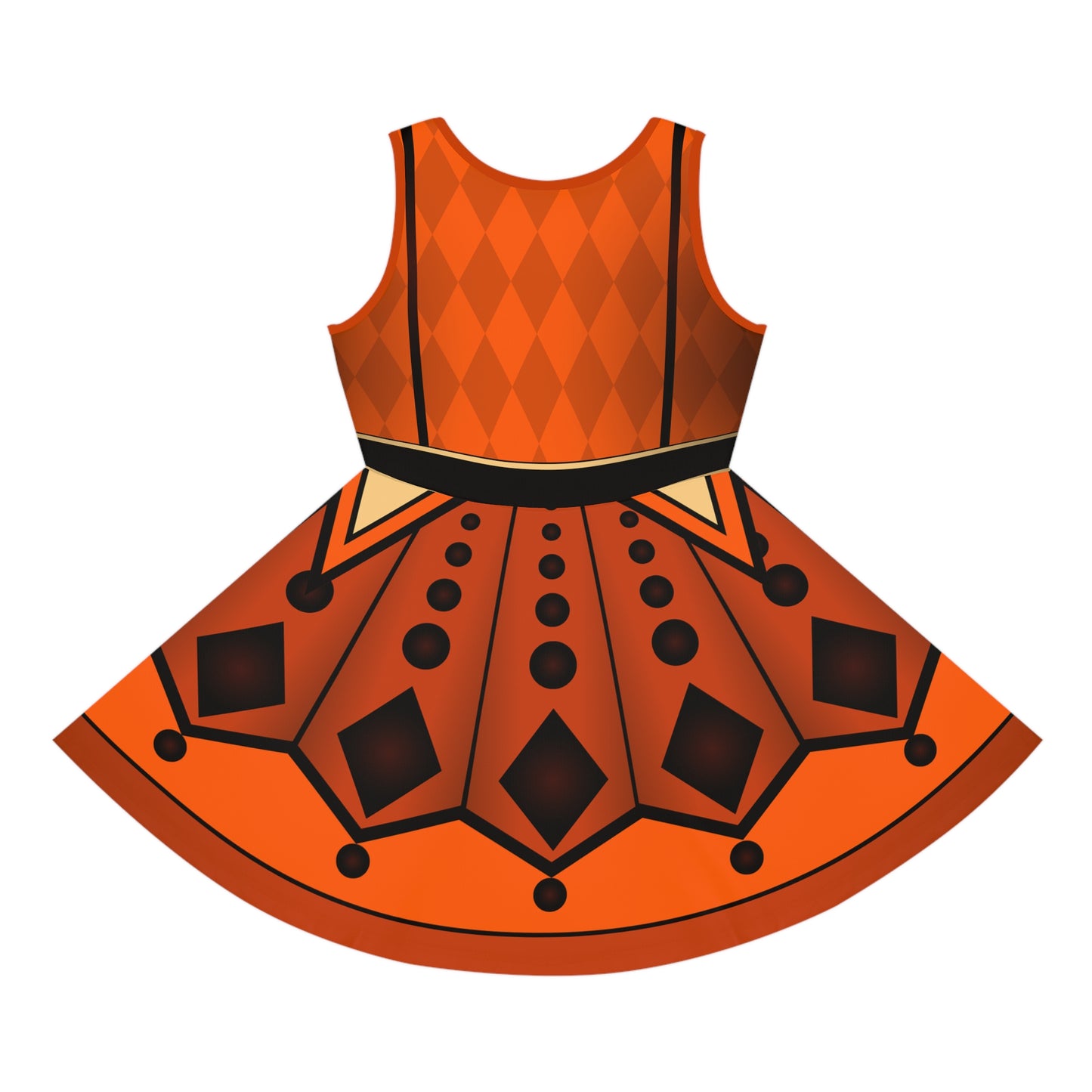 Girls Vintage Halloween Twirl Dress | Pumpkin Orange & Black Fall Dress