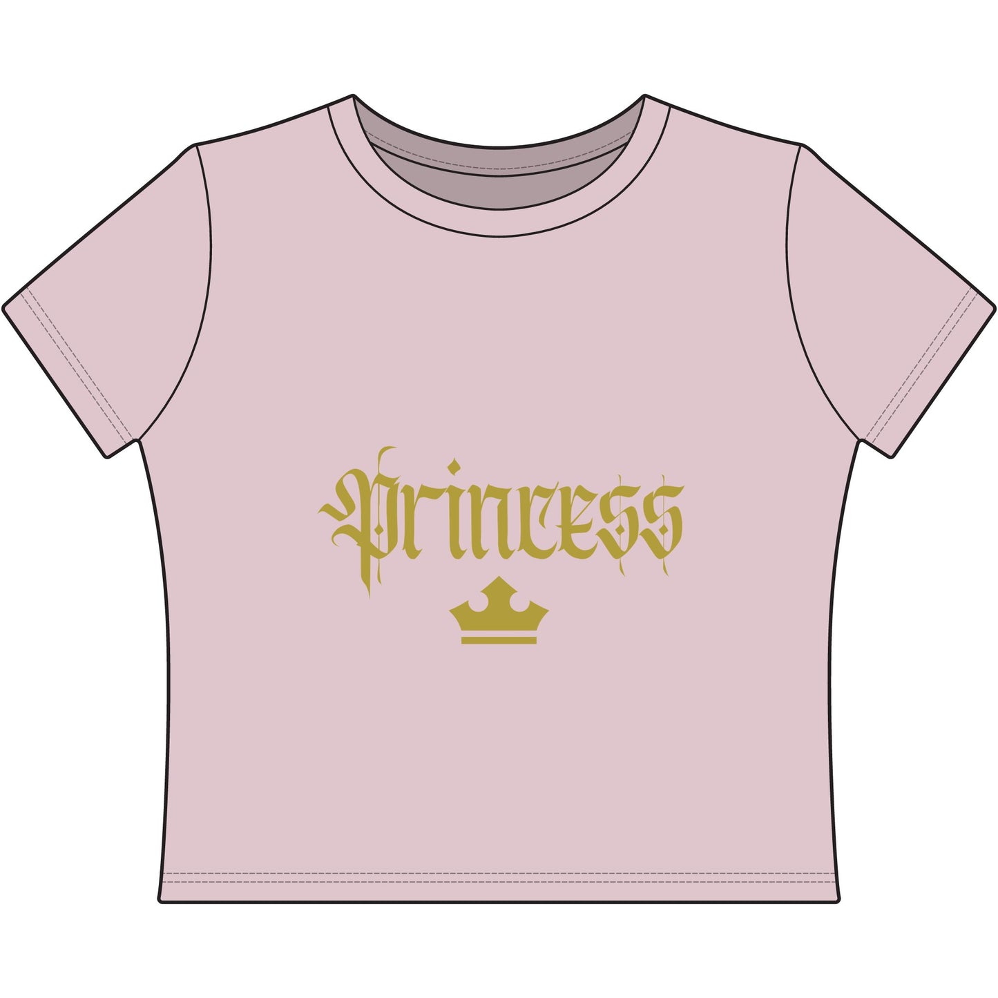 Princess Baby Tee – Dreamy Fairytale Aesthetic | Women's Baby Tee, Pink Gold Typography