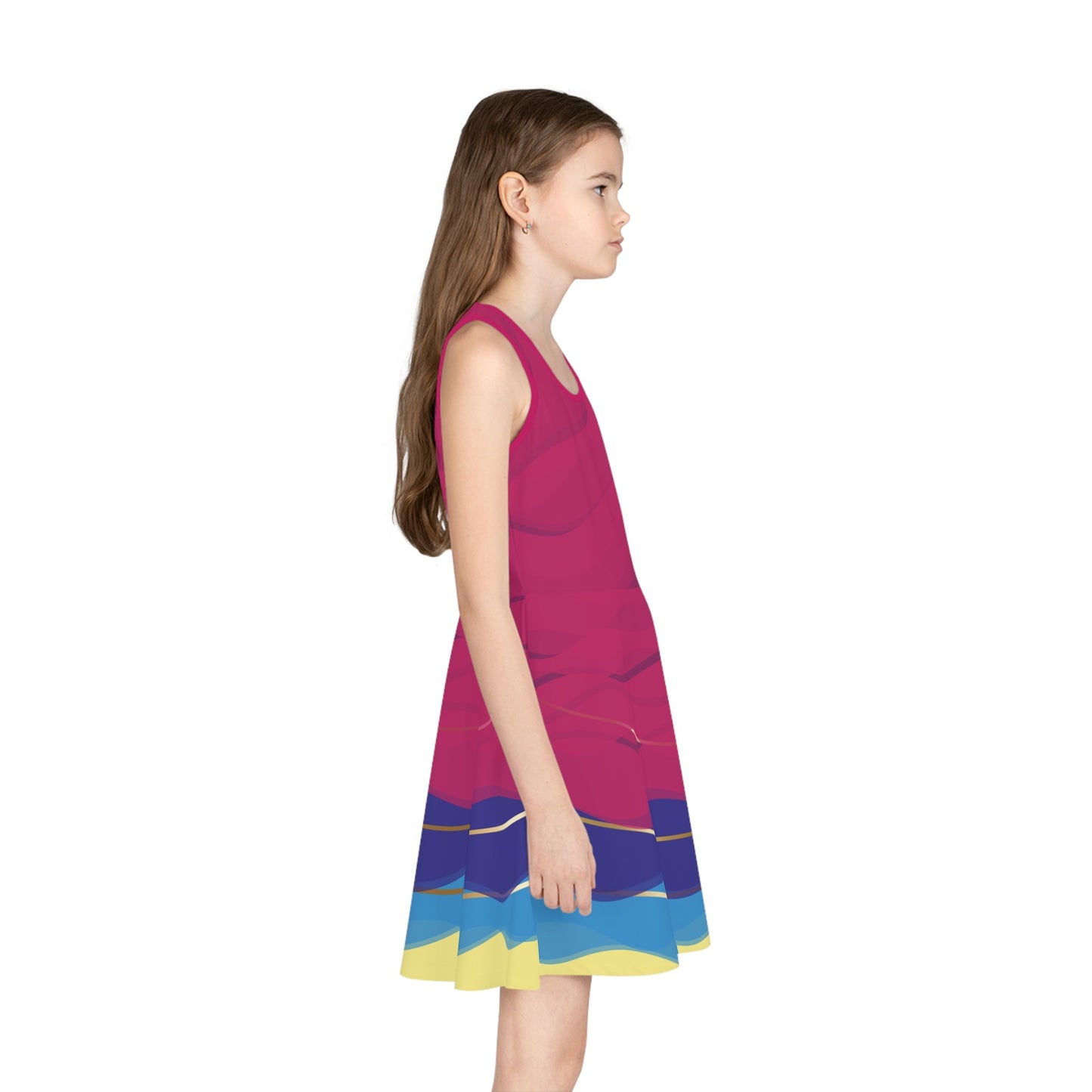 70th Anniversary Celebrate Happy Girls' Sleeveless Sundress celebrate happydisney cosplayAll Over PrintsWrong Lever Clothing