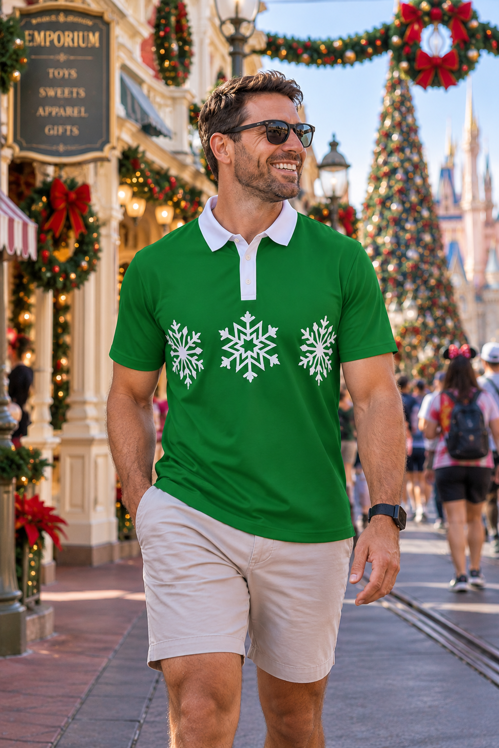 Holiday Snowflake Men's Polo