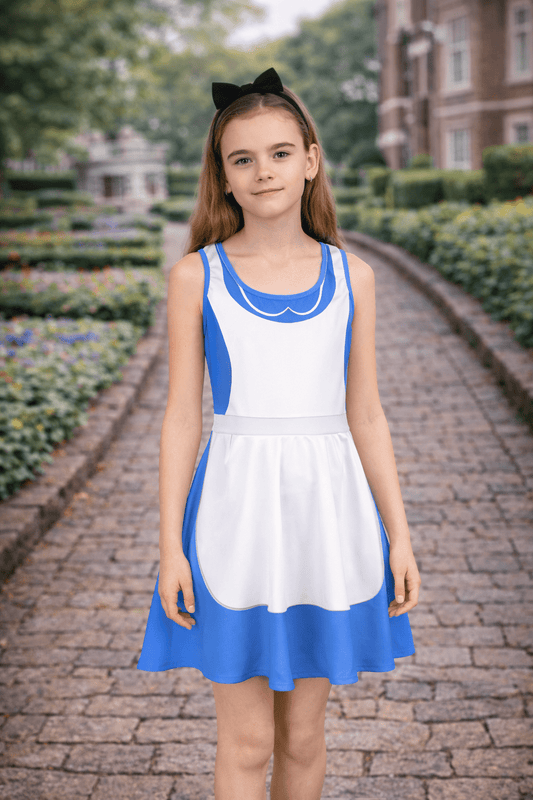 Alice Girls' Sleeveless Sundress alice in onederlandalice in wonderlandkids dressWrong Lever Clothing