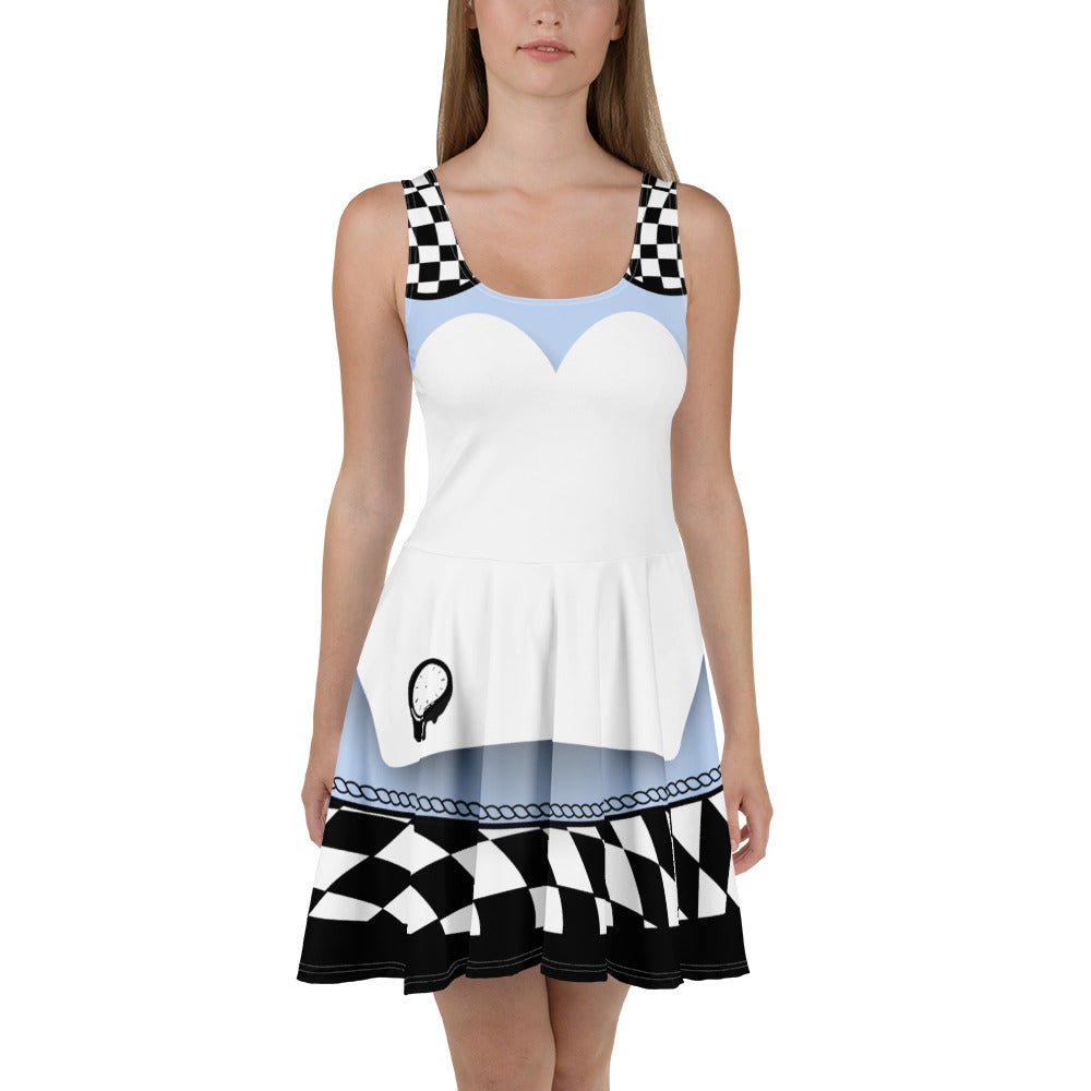 Alice in Wonderland Rave Dress  Trippy Wonderland Costume, Festival Outfit, Fairycore UV Glow Dress, Psychedelic Mad Tea Party Look 3XL