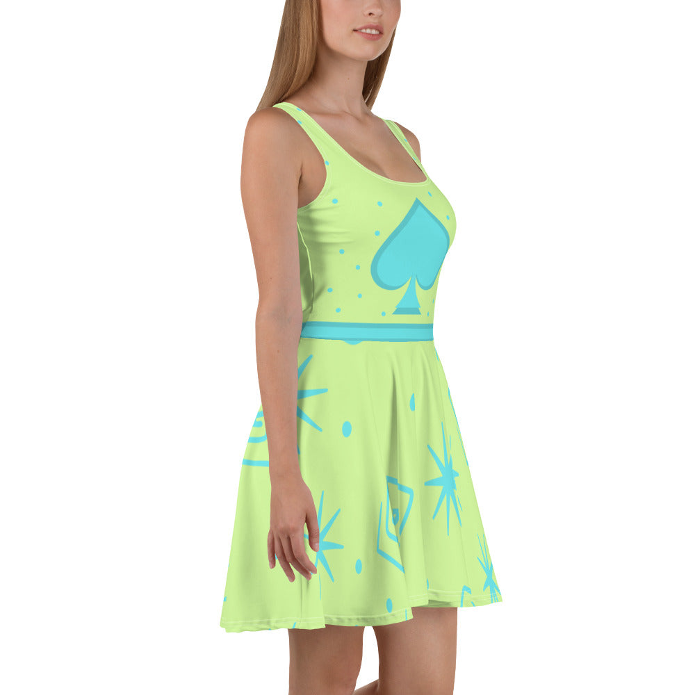 Green Teacup Skater Dress