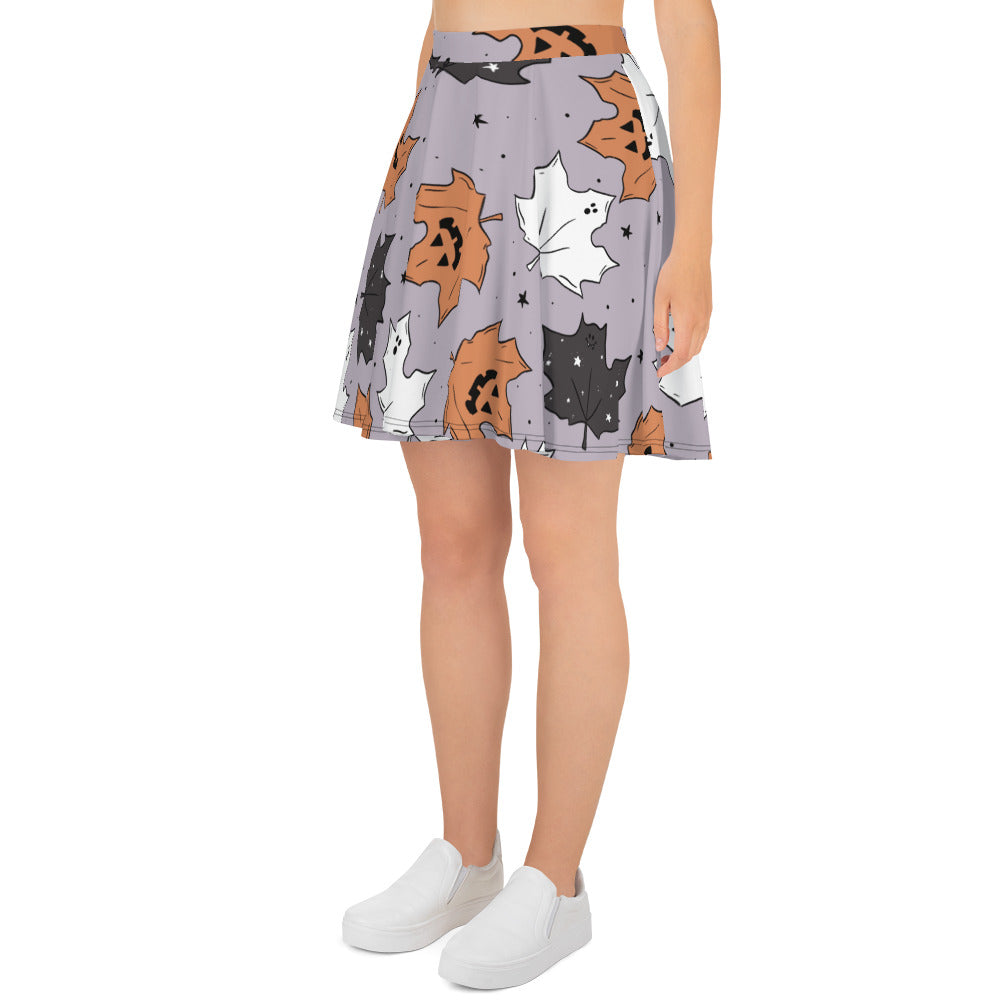 Halloween Maple Leaves Skater Skirt - Brittany Frost Designs