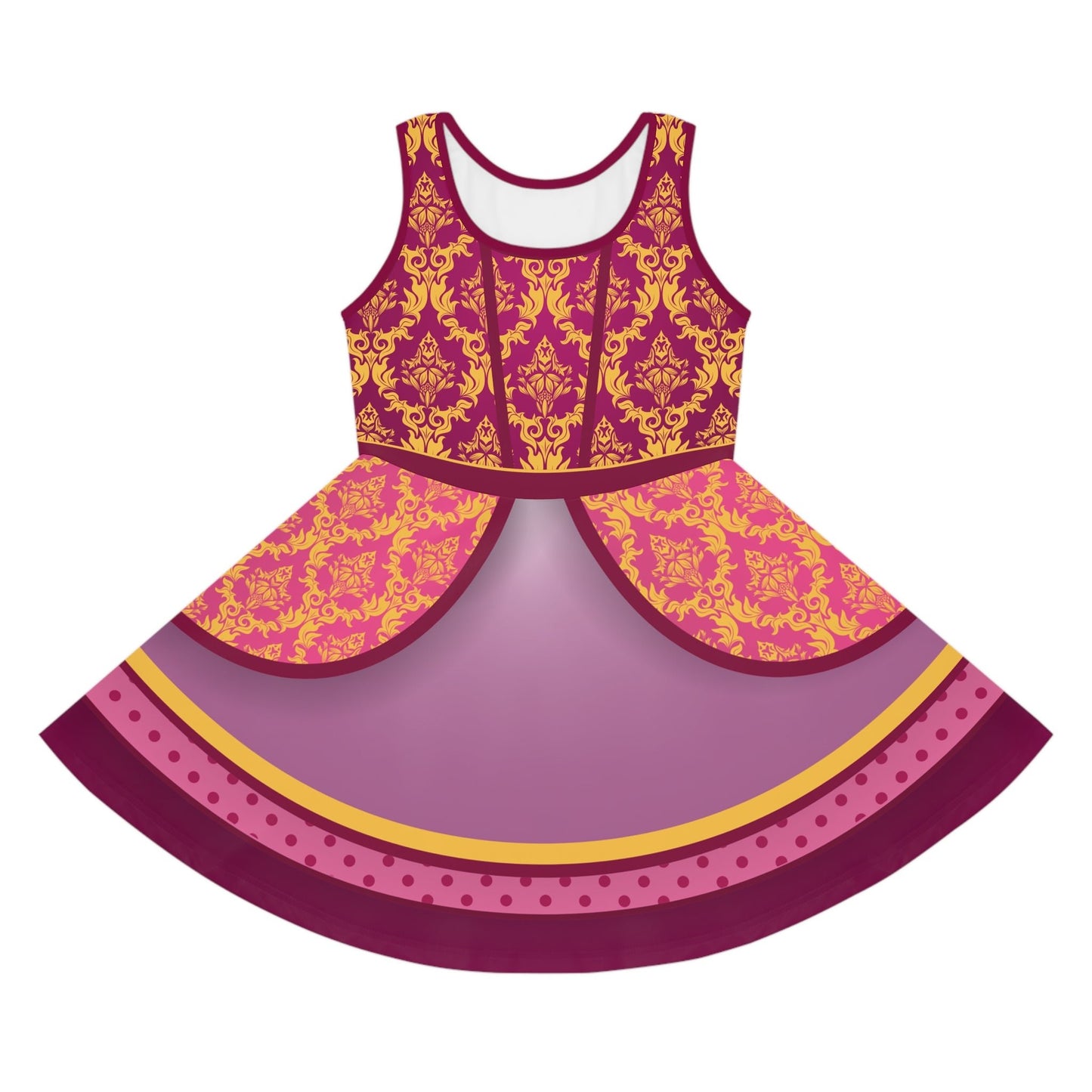 Anastasia Bold Pink KIDS Wicked Stepsister - Inspired All - Over Print Skater Dress | Villainous Fairytale Bound Outfit All Over PrintAOPAll Over PrintsWrong Lever Clothing
