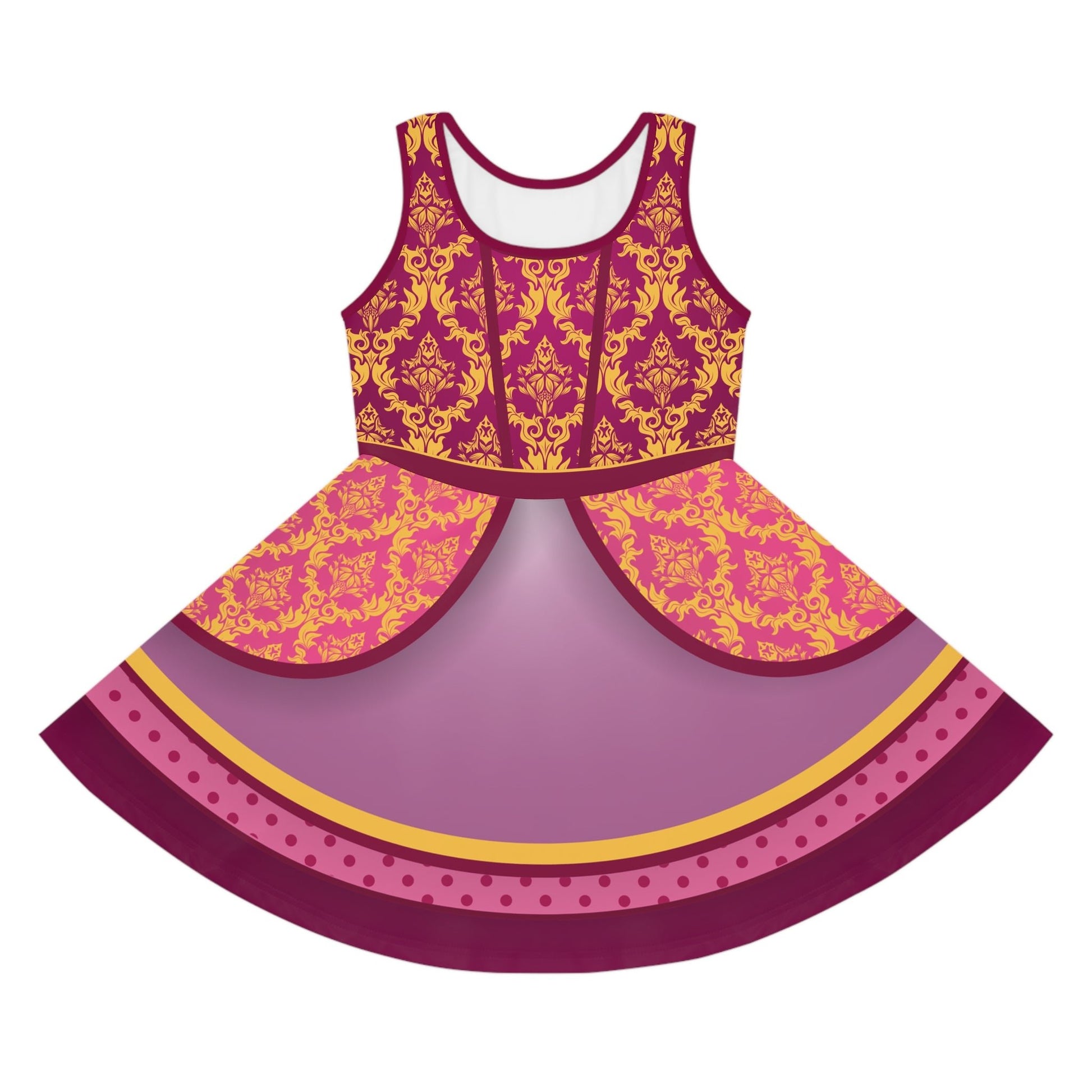 Anastasia Bold Pink KIDS Wicked Stepsister - Inspired All - Over Print Skater Dress | Villainous Fairytale Bound Outfit All Over PrintAOPAll Over PrintsWrong Lever Clothing