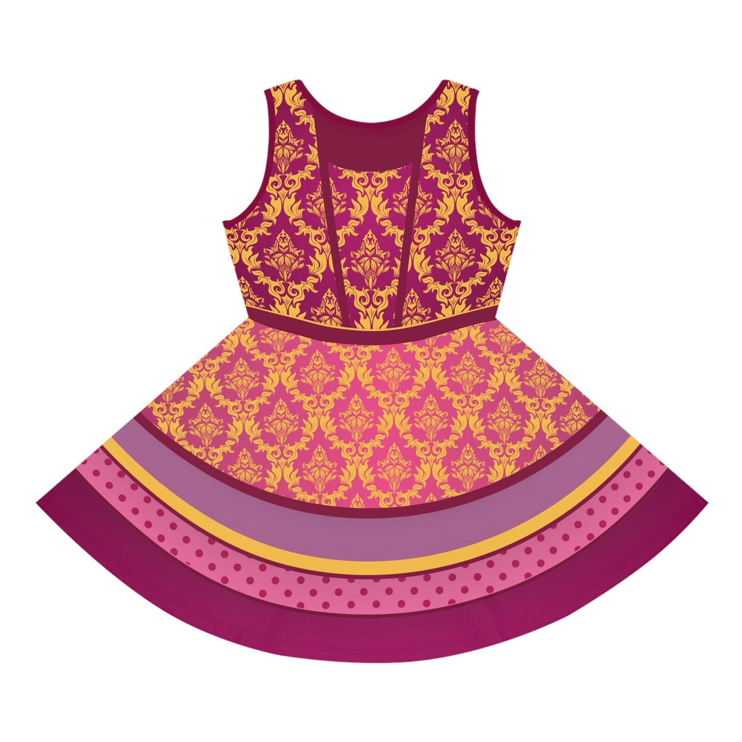 Anastasia Bold Pink KIDS Wicked Stepsister - Inspired All - Over Print Skater Dress | Villainous Fairytale Bound Outfit All Over PrintAOPAll Over PrintsWrong Lever Clothing