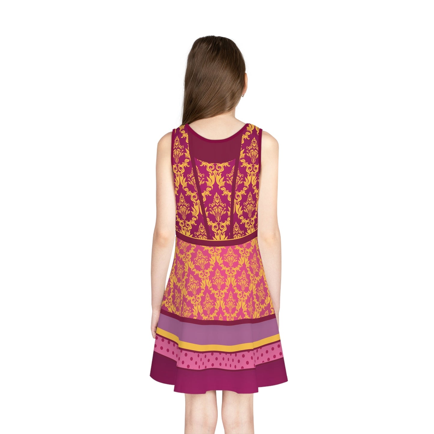 Anastasia Bold Pink KIDS Wicked Stepsister - Inspired All - Over Print Skater Dress | Villainous Fairytale Bound Outfit All Over PrintAOPAll Over PrintsWrong Lever Clothing