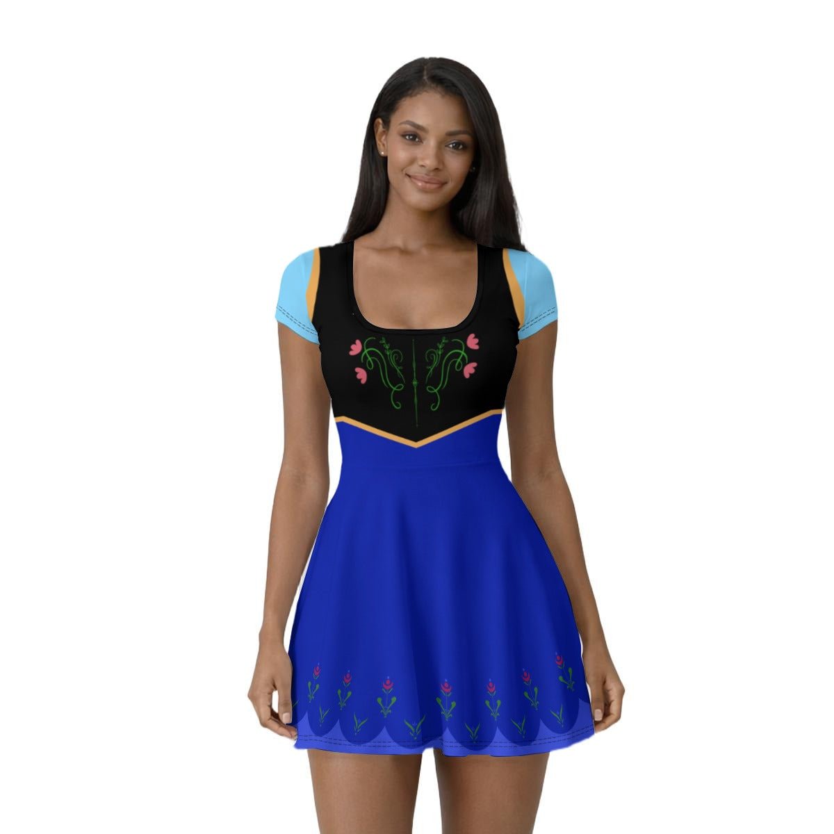 Anna Inspired Adult Dress with Built - In Shorts | Fairytale Adventure Outfit | Nordic Princess Style adult anna dressadult Anna styleWrong Lever Clothing