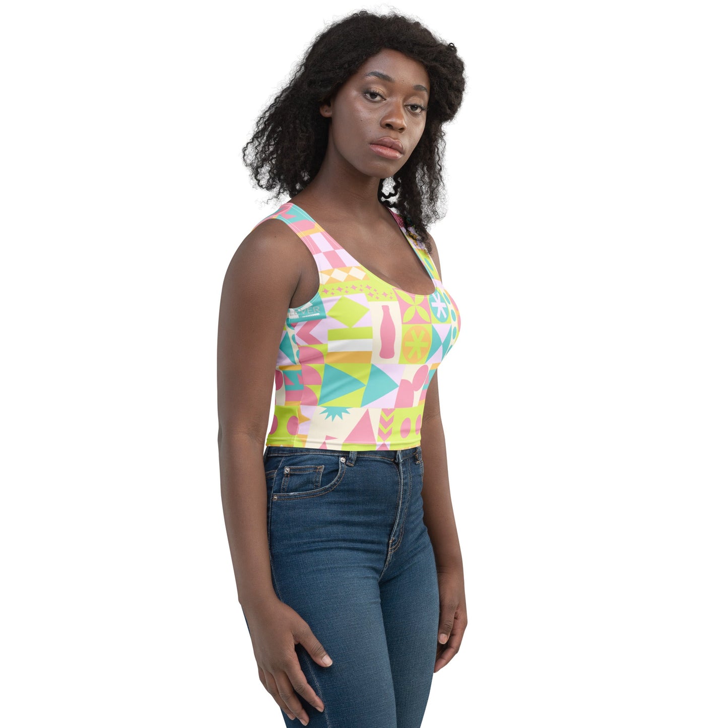 Blair Inspired Pastel Small World Crop Top active wearboundingWrong Lever Clothing