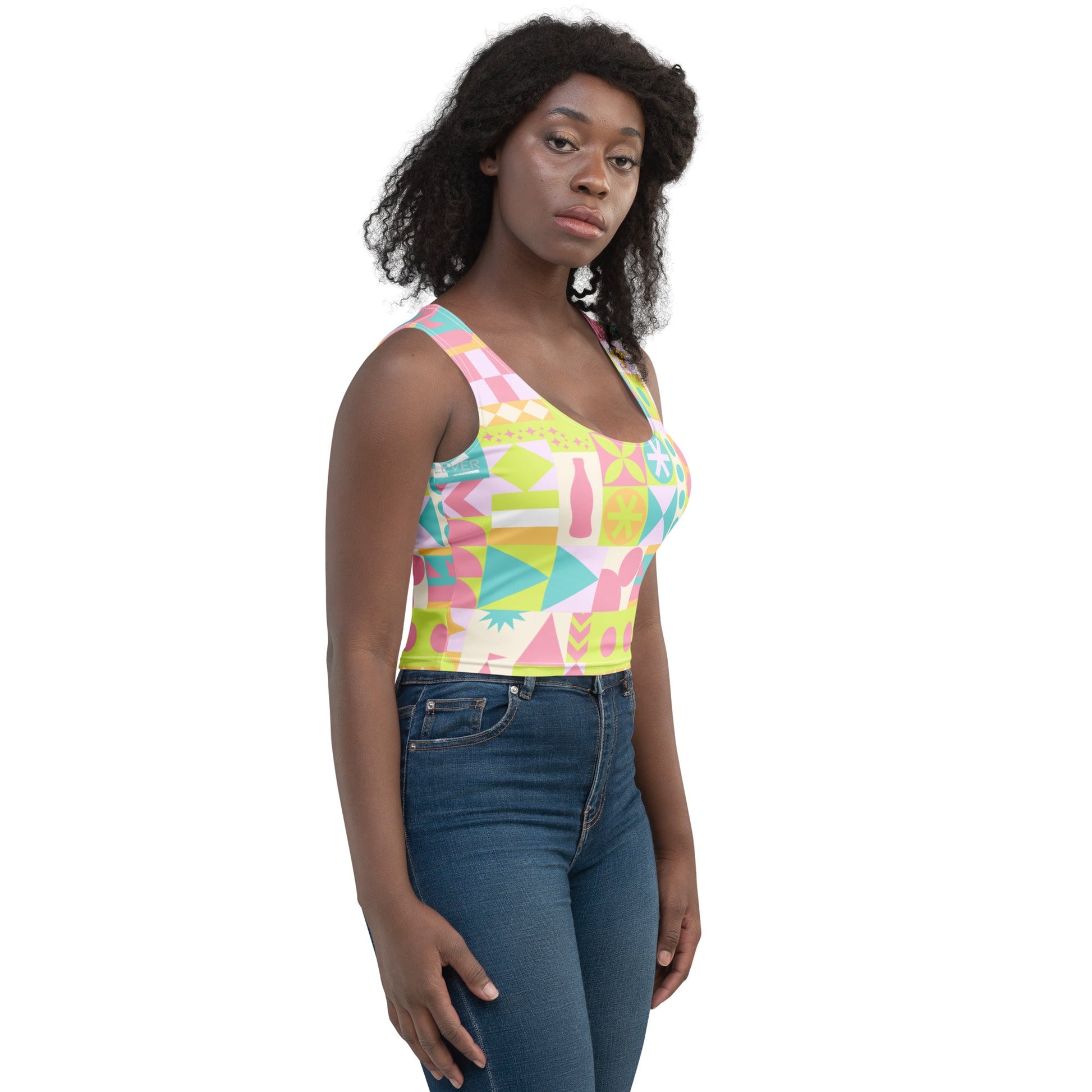 Blair Inspired Pastel Small World Crop Top active wearboundingWrong Lever Clothing
