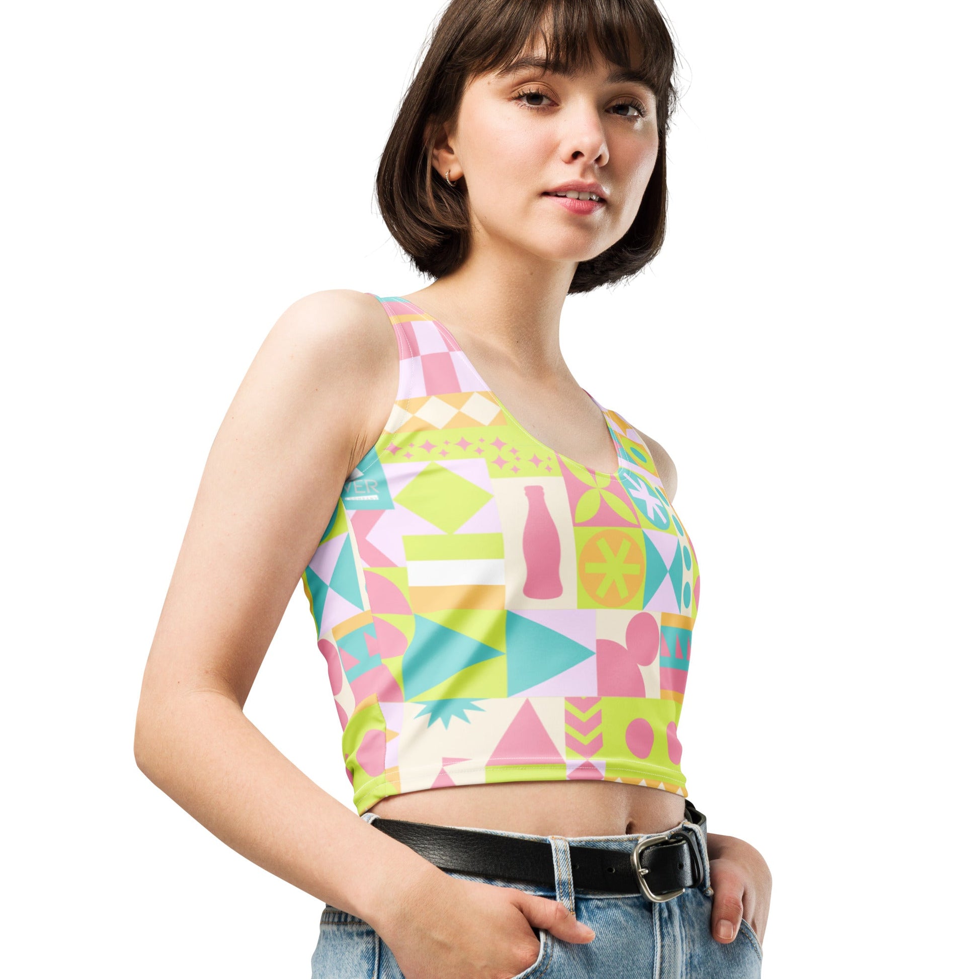 Blair Inspired Pastel Small World Crop Top active wearboundingWrong Lever Clothing