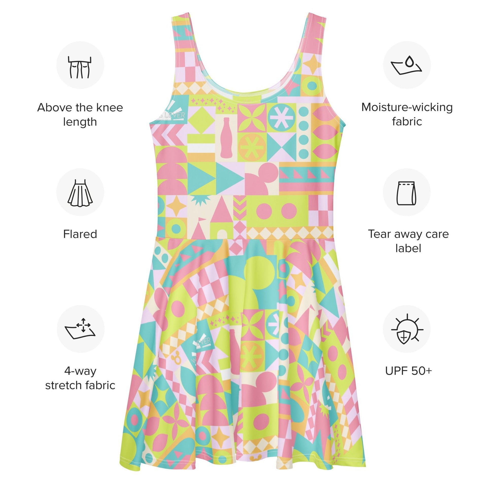 Blair Inspired Small World Pastel Skater Dress - Park Trips, all day active wear active wearboundingWrong Lever Clothing