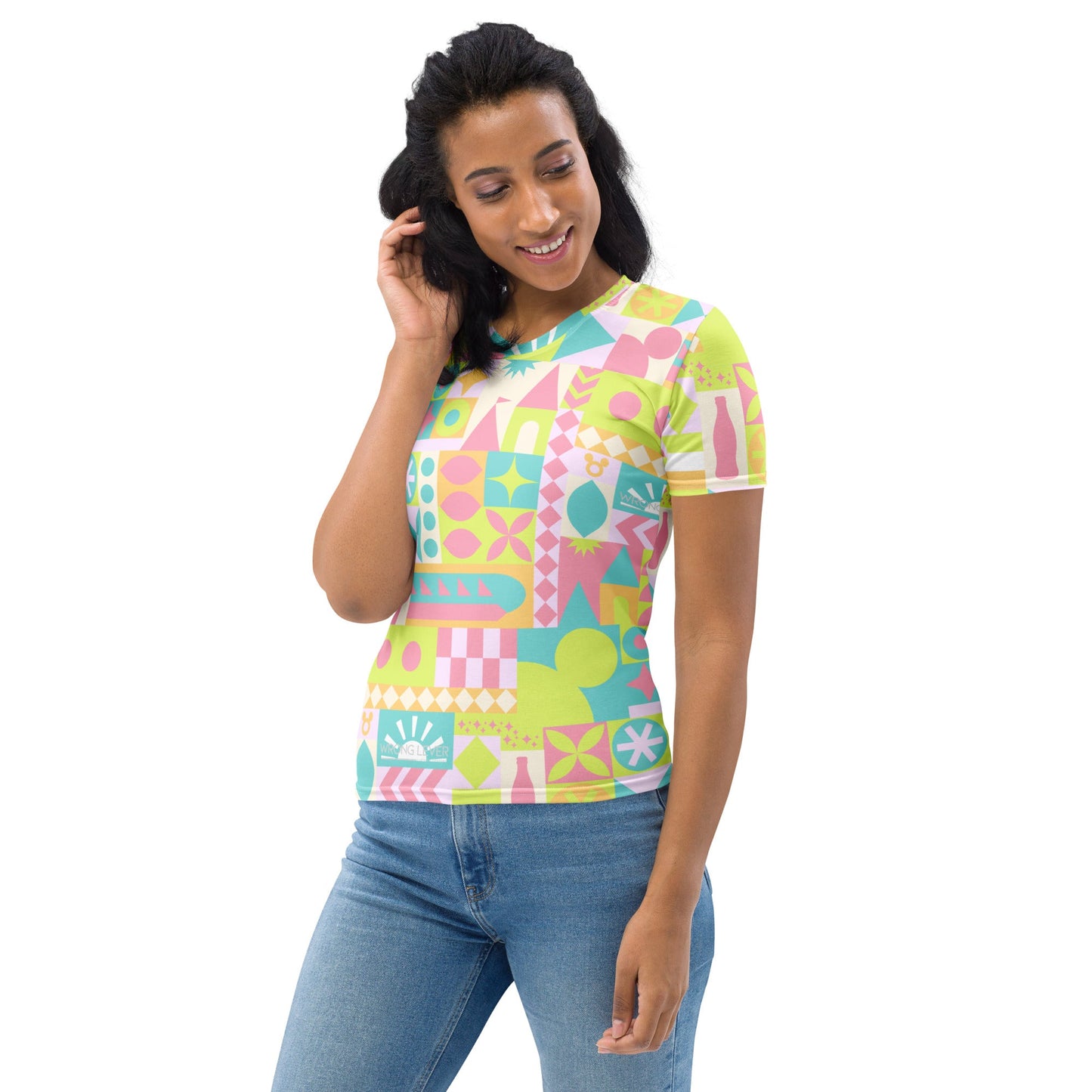 Blair Inspired Small World Pastel Women's T-shirt active wearboundingWrong Lever Clothing
