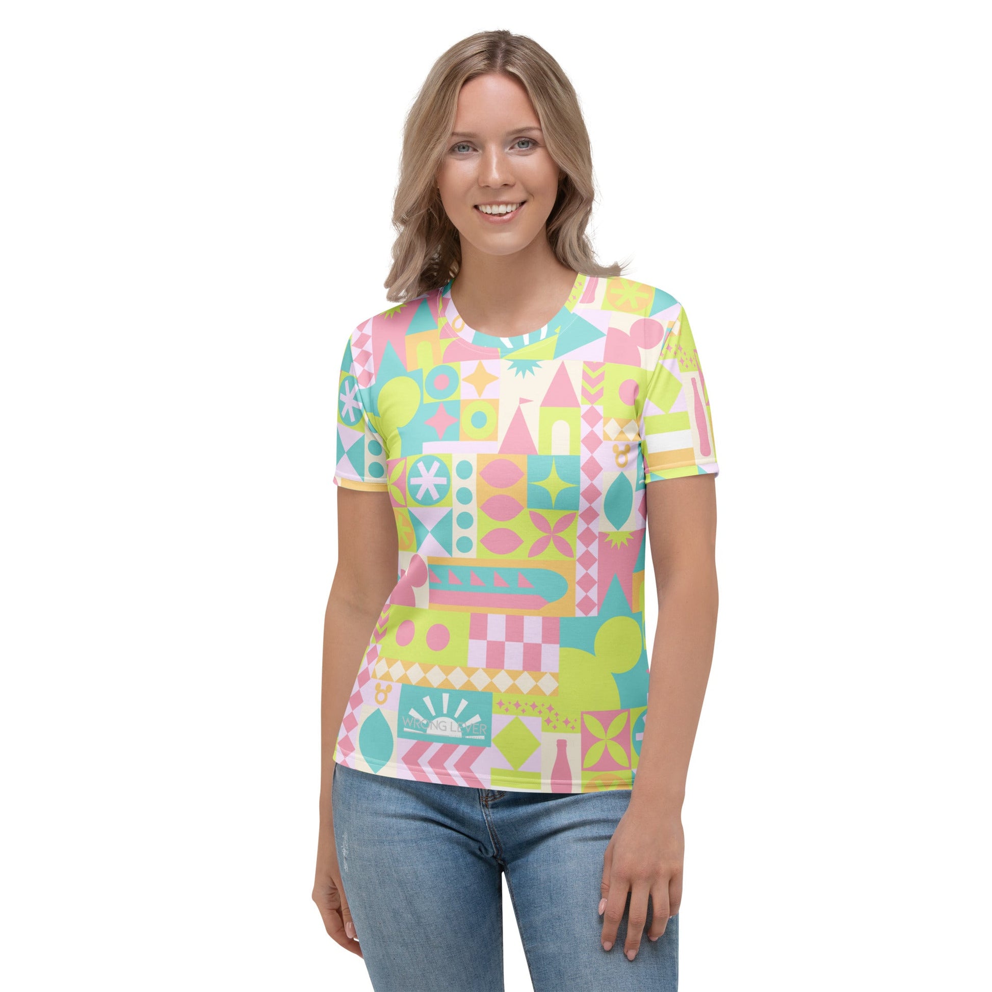 Blair Inspired Small World Pastel Women's T-shirt active wearboundingWrong Lever Clothing