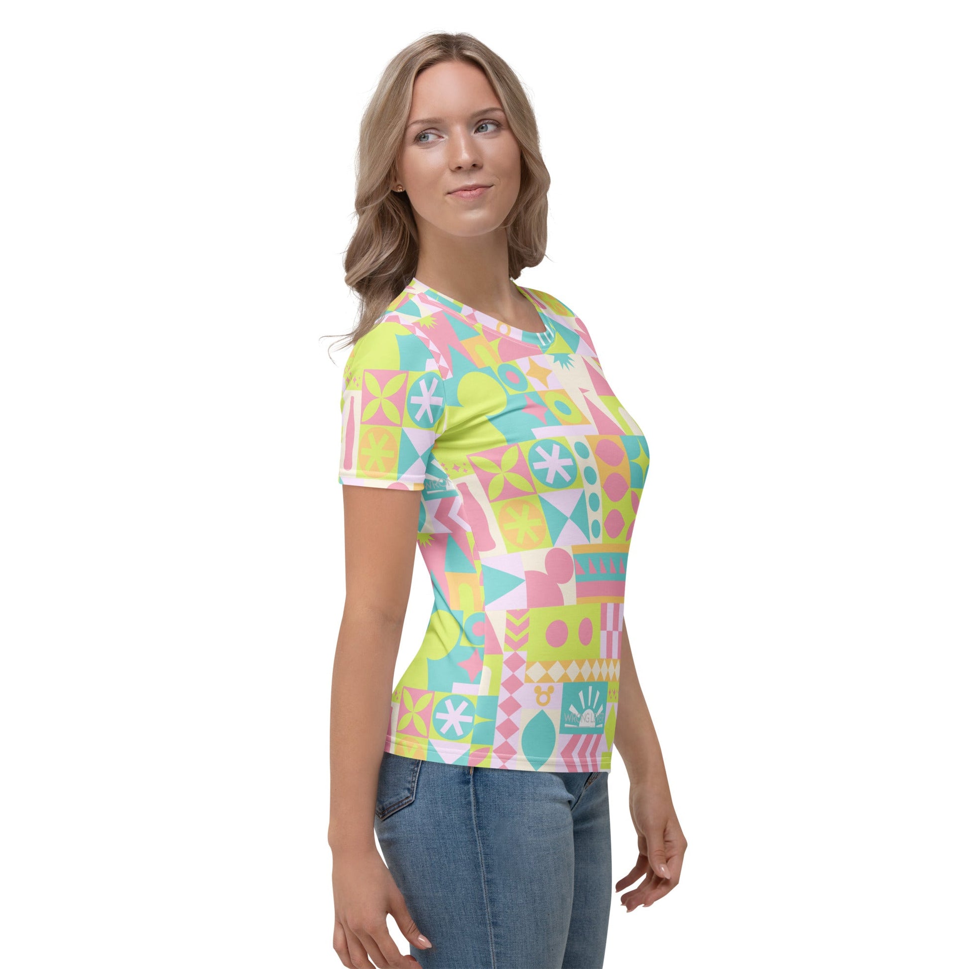 Blair Inspired Small World Pastel Women's T-shirt active wearboundingWrong Lever Clothing