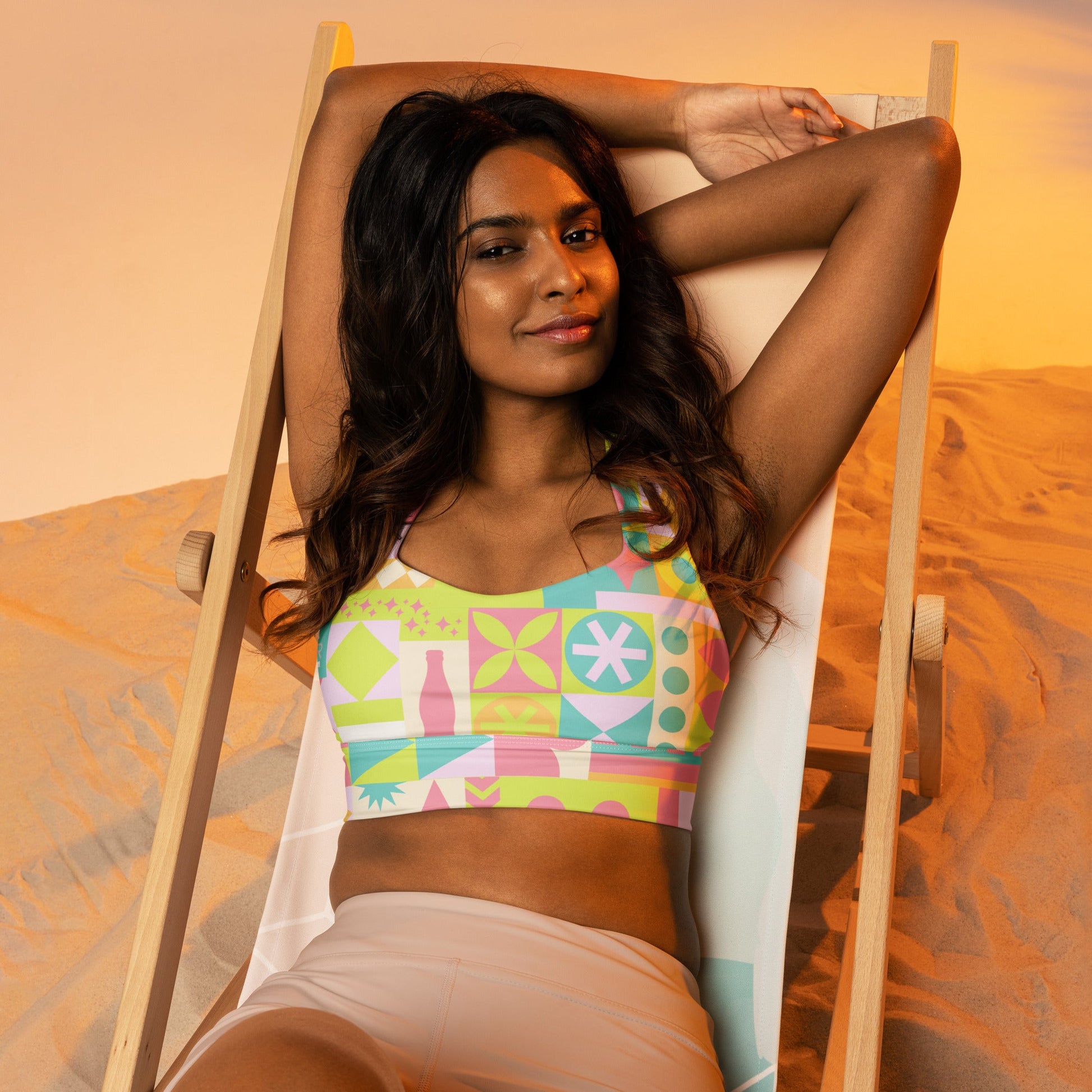 Blair inspired Small World Recycled Longline Sports Bra active wearboundingWrong Lever Clothing