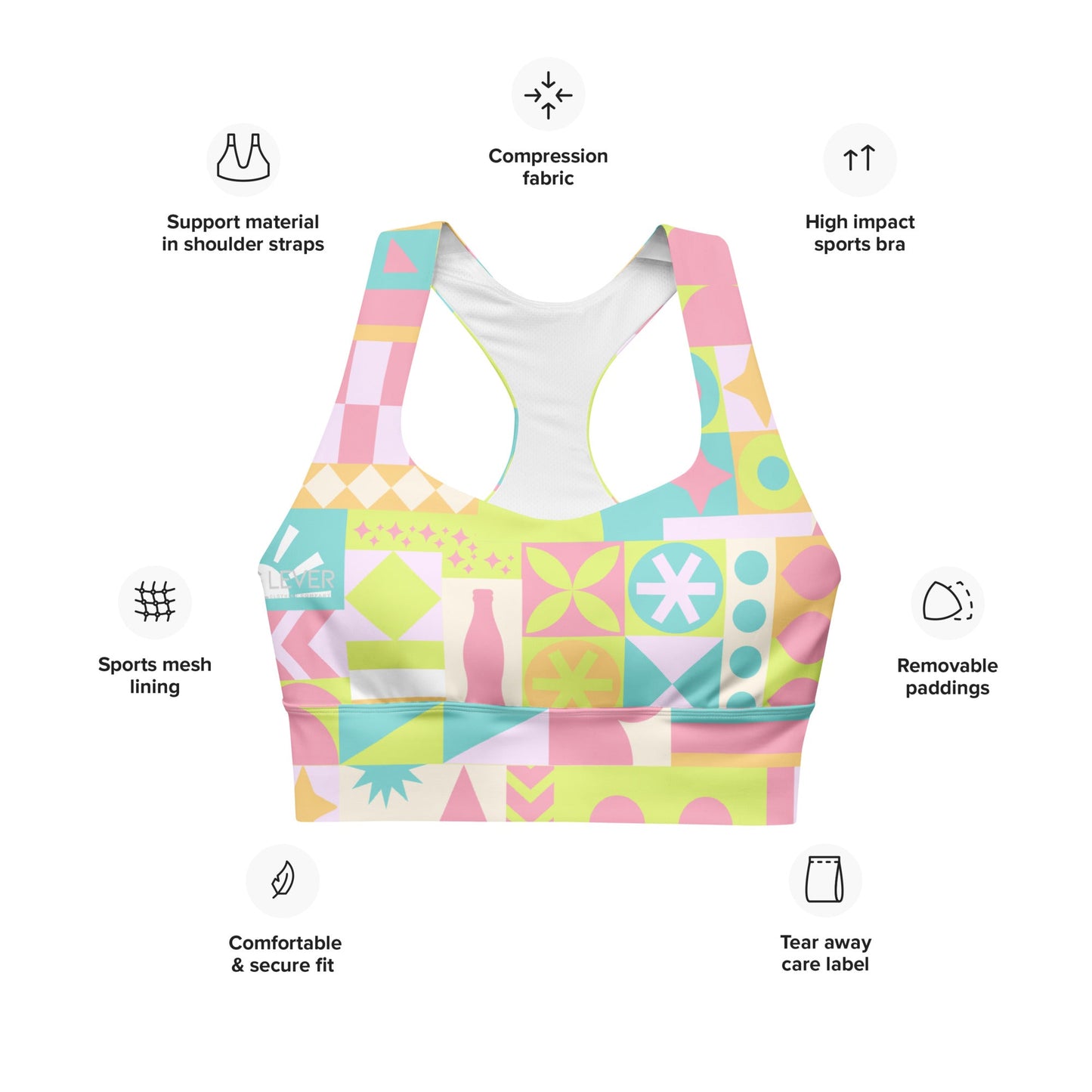 Blair inspired Small World Recycled Longline Sports Bra active wearboundingWrong Lever Clothing