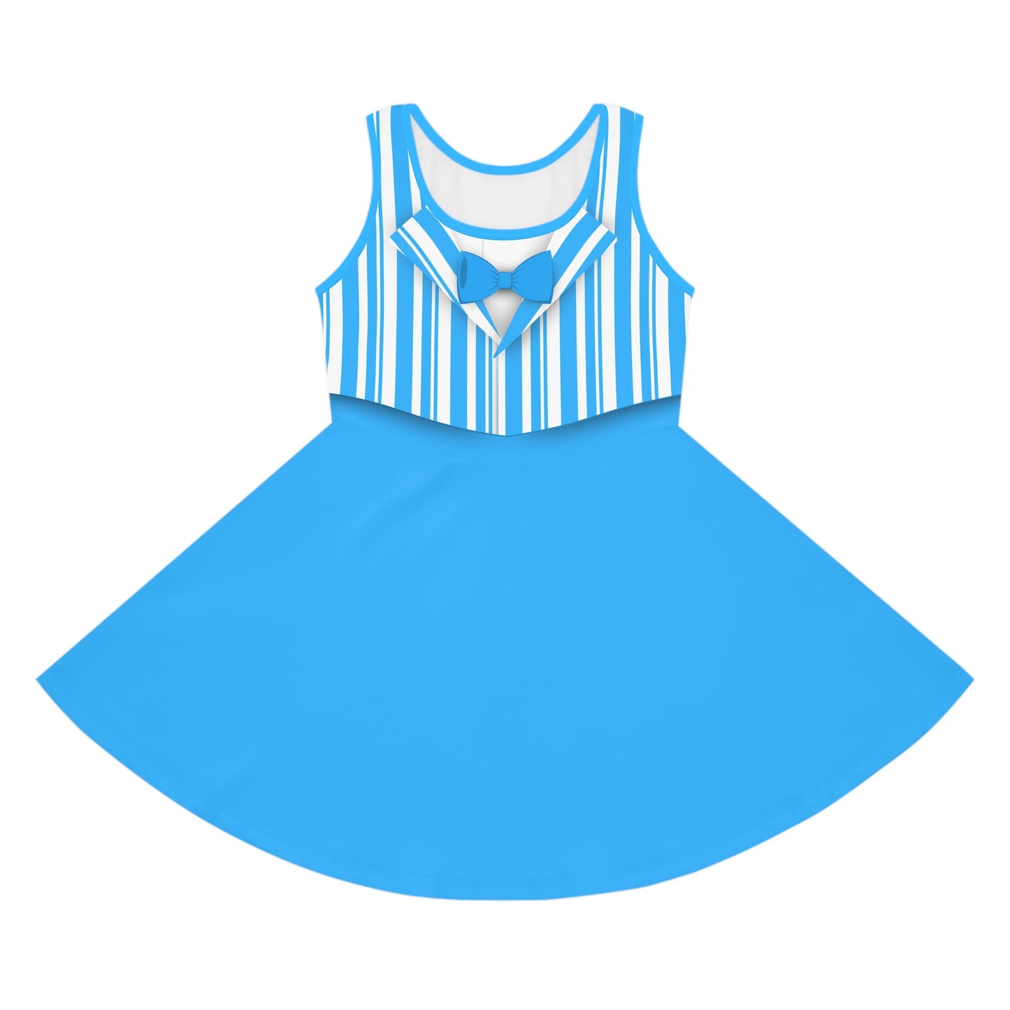 Blue Dapper Day Main St Magic Inspired Girl's Skater Dress - Bounding Main St USA Style adult disney halloweenadult halloweenAll Over PrintsWrong Lever Clothing