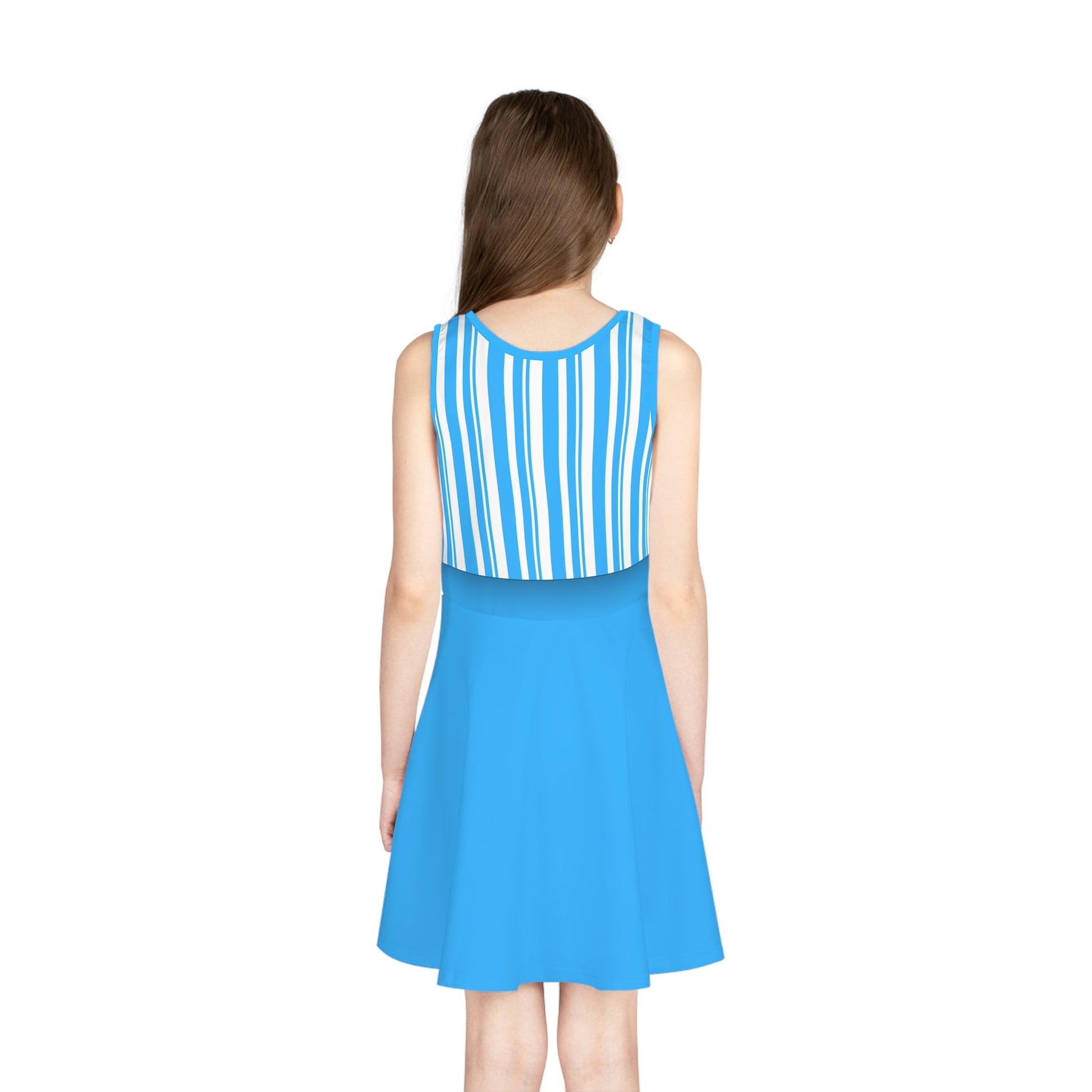 Blue Dapper Day Main St Magic Inspired Girl's Skater Dress - Bounding Main St USA Style adult disney halloweenadult halloweenAll Over PrintsWrong Lever Clothing