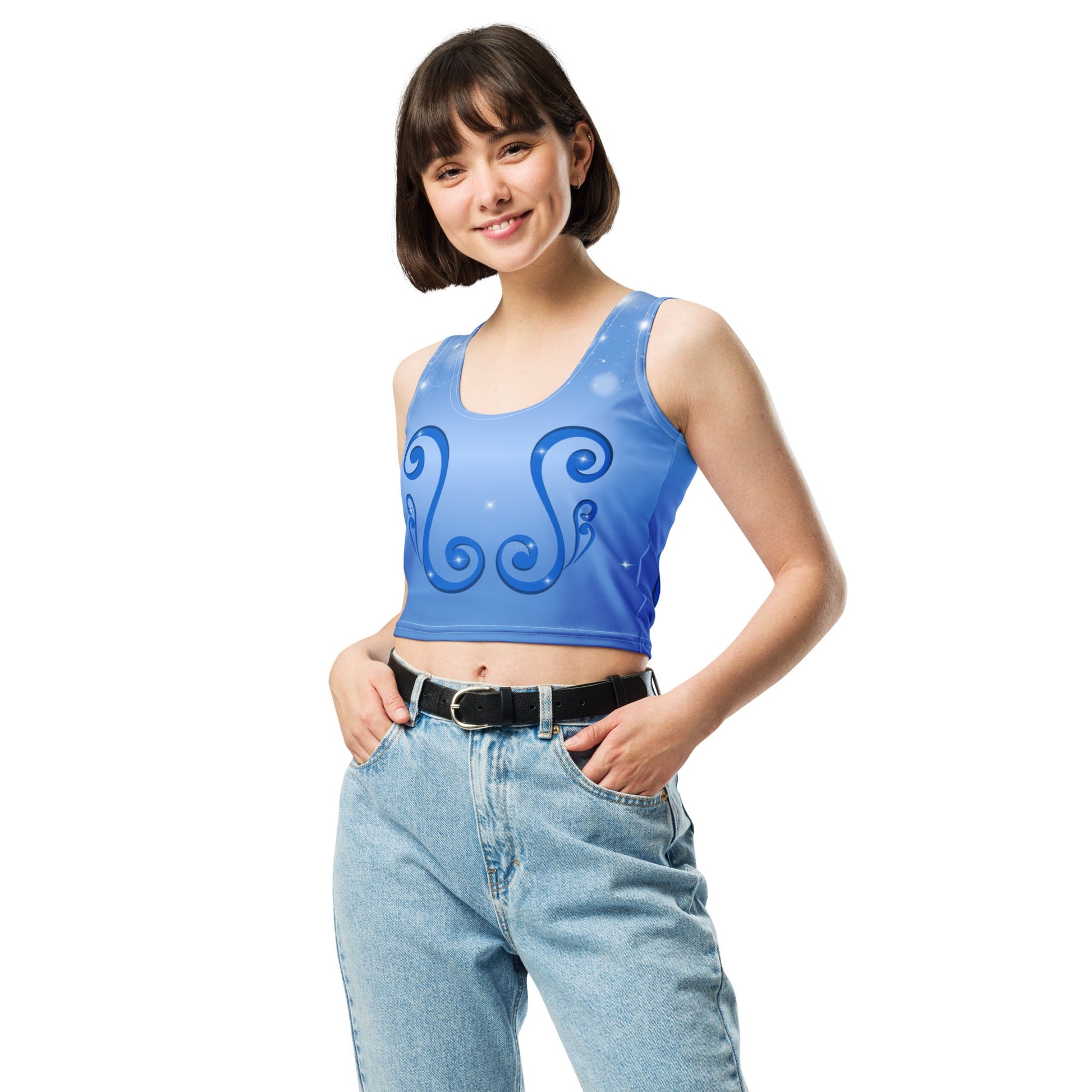 Blue Fairy Starlight crop top - fandom top, casual cosplay, festive costume blue fairydisney adultWrong Lever Clothing