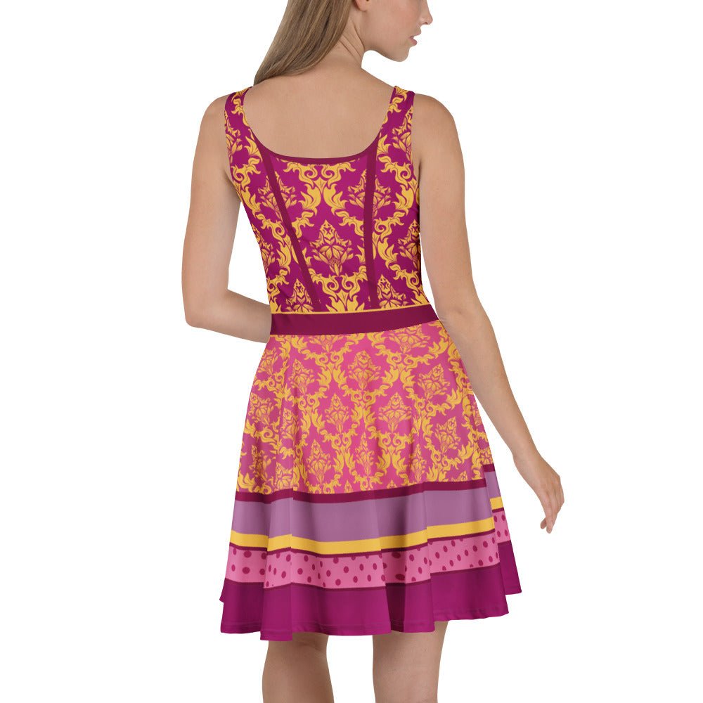Bold Pink Wicked Stepsister - Inspired All - Over Print Skater Dress | Villainous Fairytale Bound Outfit anastasia dressanastasia stepsisterWrong Lever Clothing