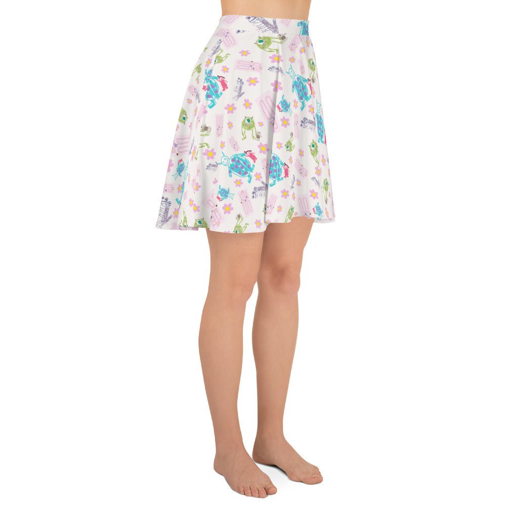 Boo Drawing Skater Skirt boo monsters inccosplayWrong Lever Clothing