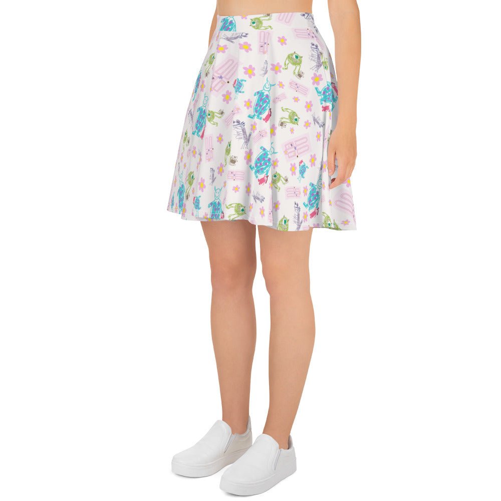 Boo Drawing Skater Skirt boo monsters inccosplayWrong Lever Clothing