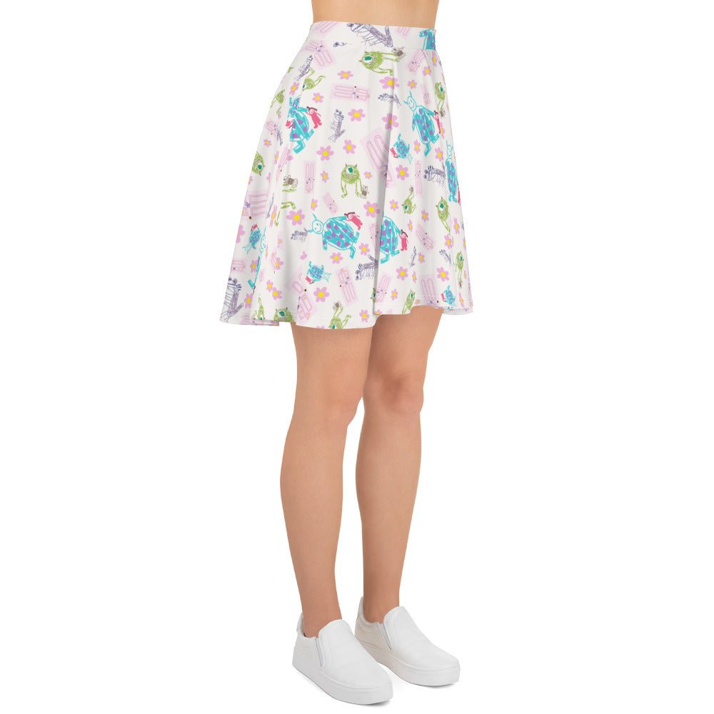 Boo Drawing Skater Skirt boo monsters inccosplayWrong Lever Clothing