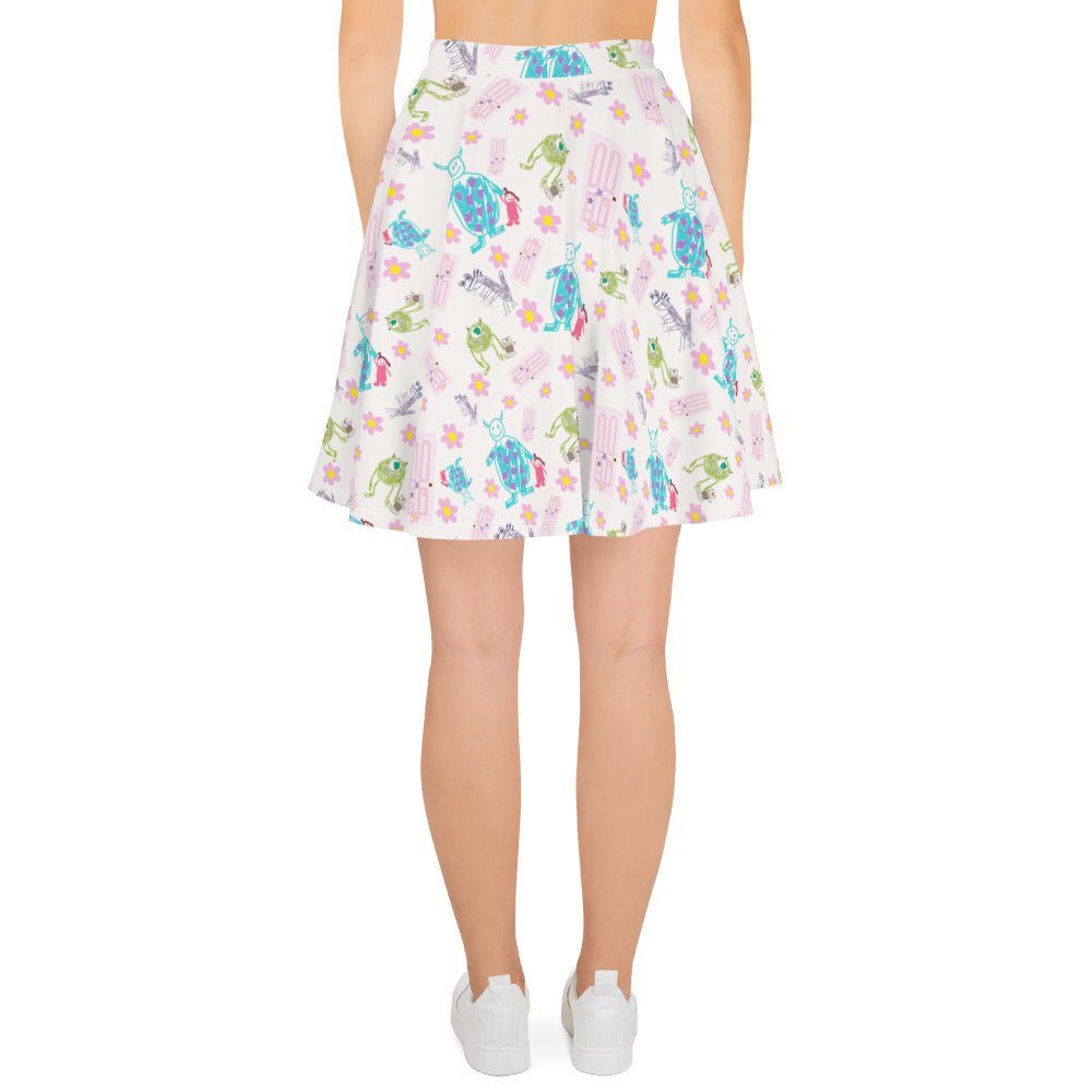 Boo Drawing Skater Skirt boo monsters inccosplayWrong Lever Clothing