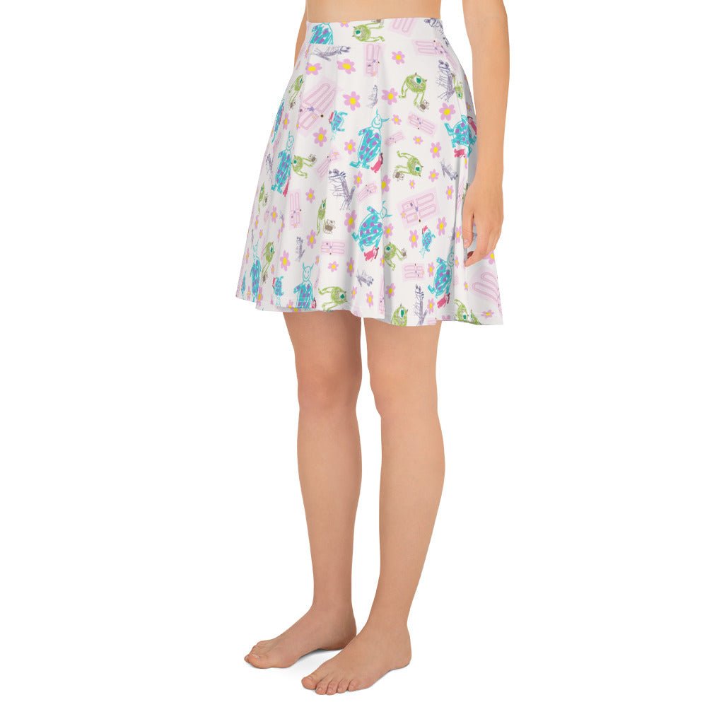 Boo Drawing Skater Skirt boo monsters inccosplayWrong Lever Clothing