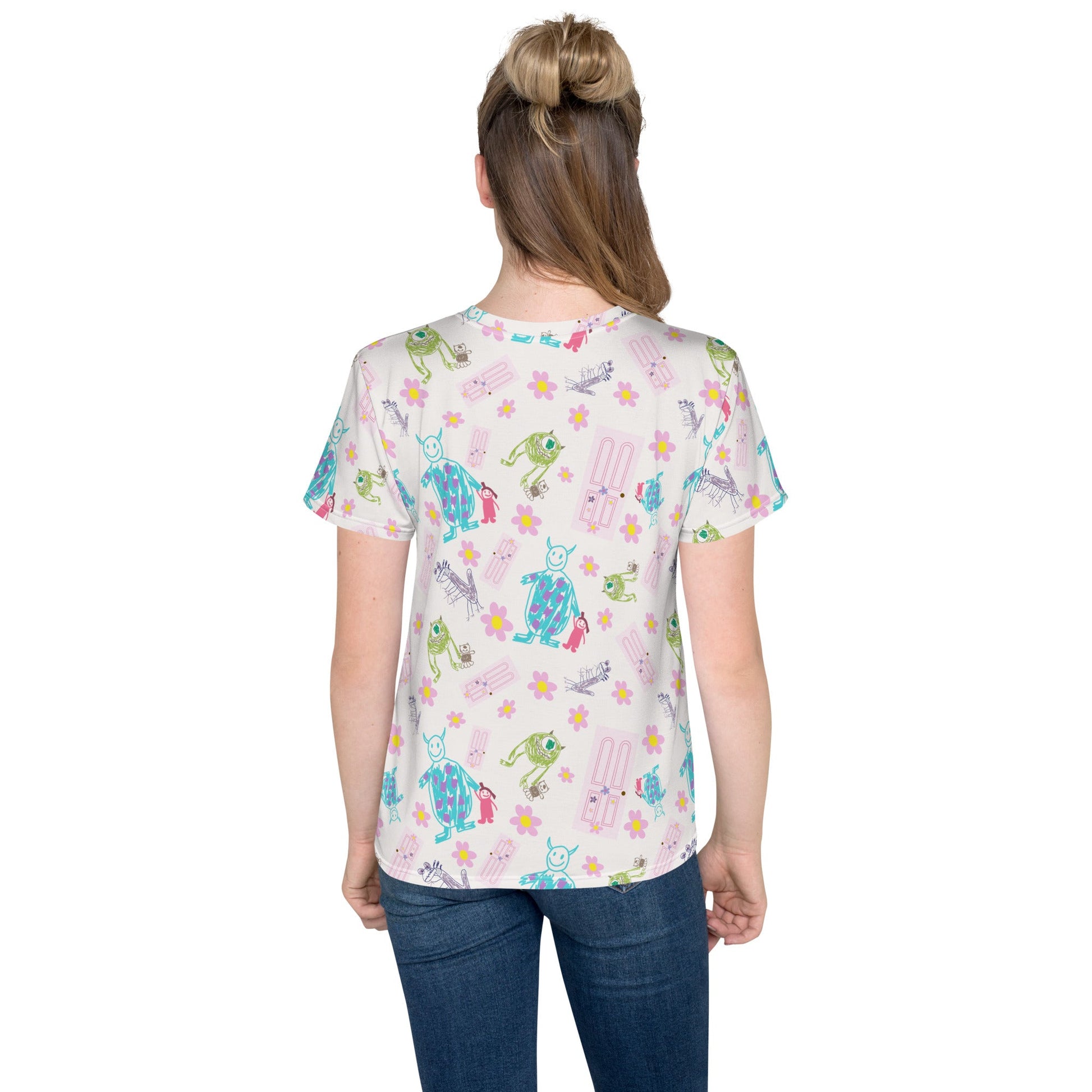 boo monsters inc pink shirt Boo Drawing Youth crew neck t-shirt 8