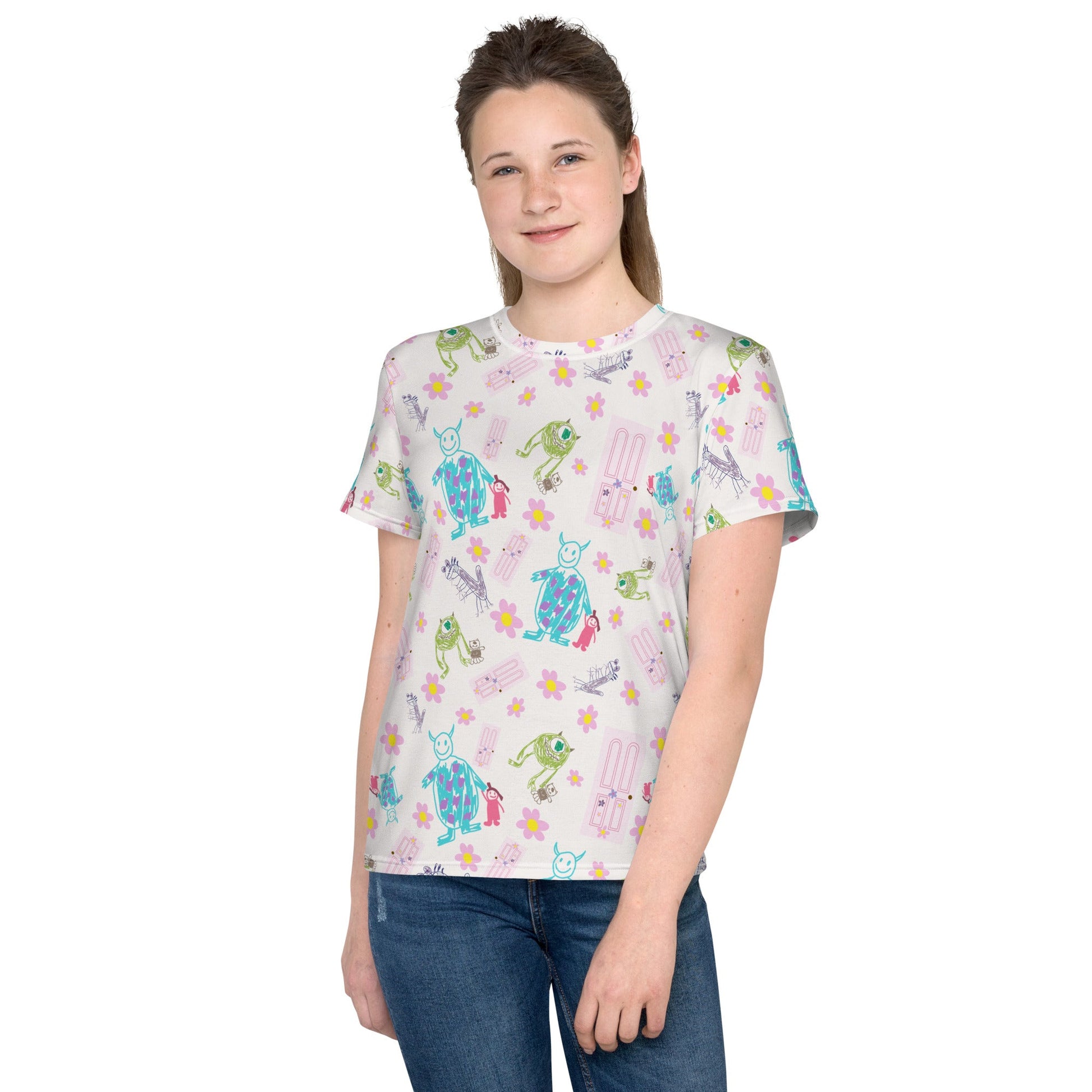 boo monsters inc shirt Boo Drawing Youth crew neck t-shirt – Wrong Lever Clothing