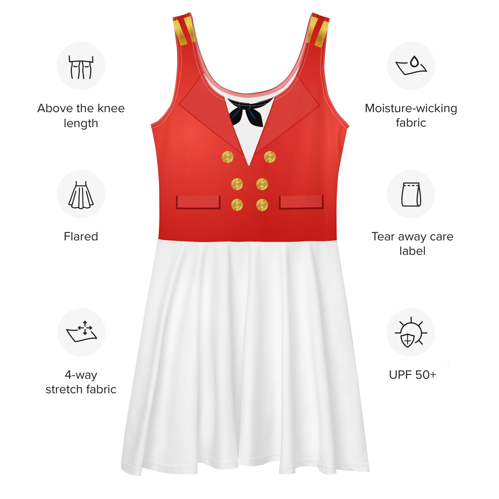 Captain Mouse Skater Dress captain minniedisney adultWrong Lever Clothing