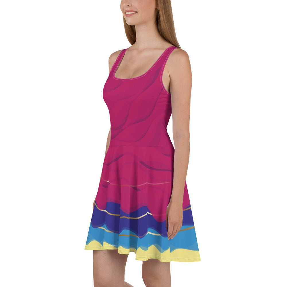 Celebrate Happy 70th Birthday Skater Dress boundingcasual cosplayWrong Lever Clothing