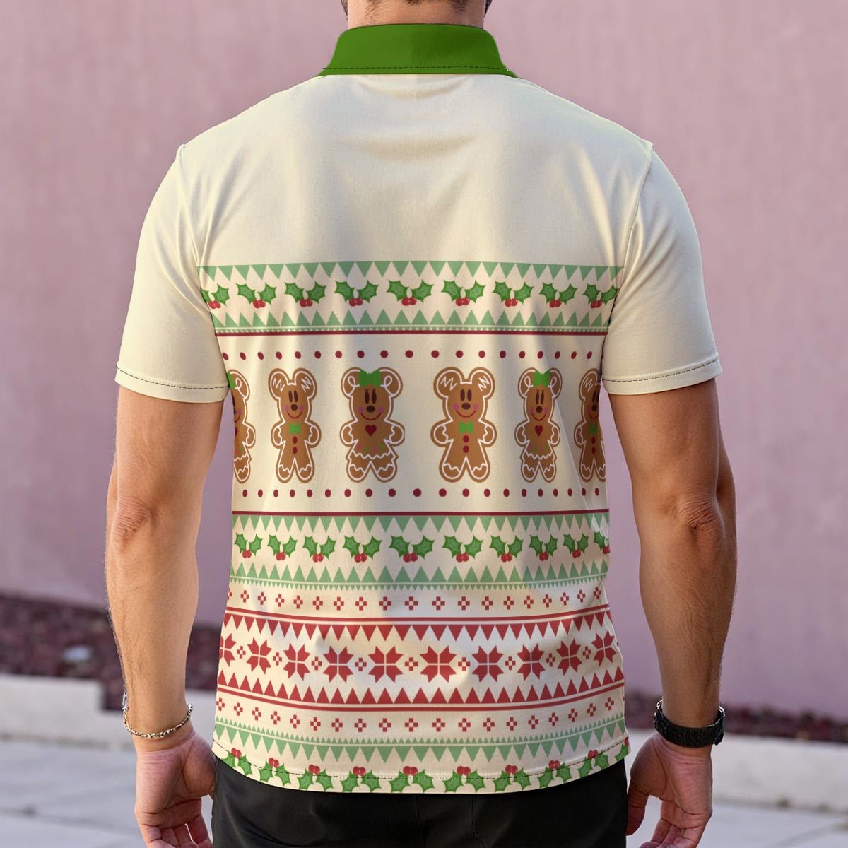 Christmas Fair Isle Mouse Ear Polo Shirt | Holiday Park Collection 100 years of wonderactive disney familymens poloWrong Lever Clothing