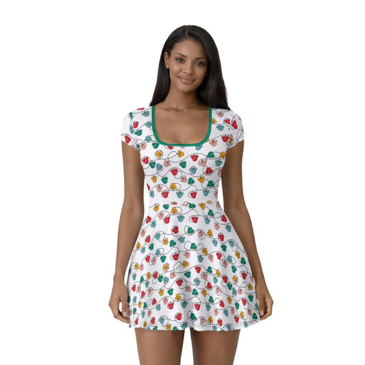 Colorful Christmas Skater Dress | Holiday Park Dress adult christmas dressadult holidayWrong Lever Clothing