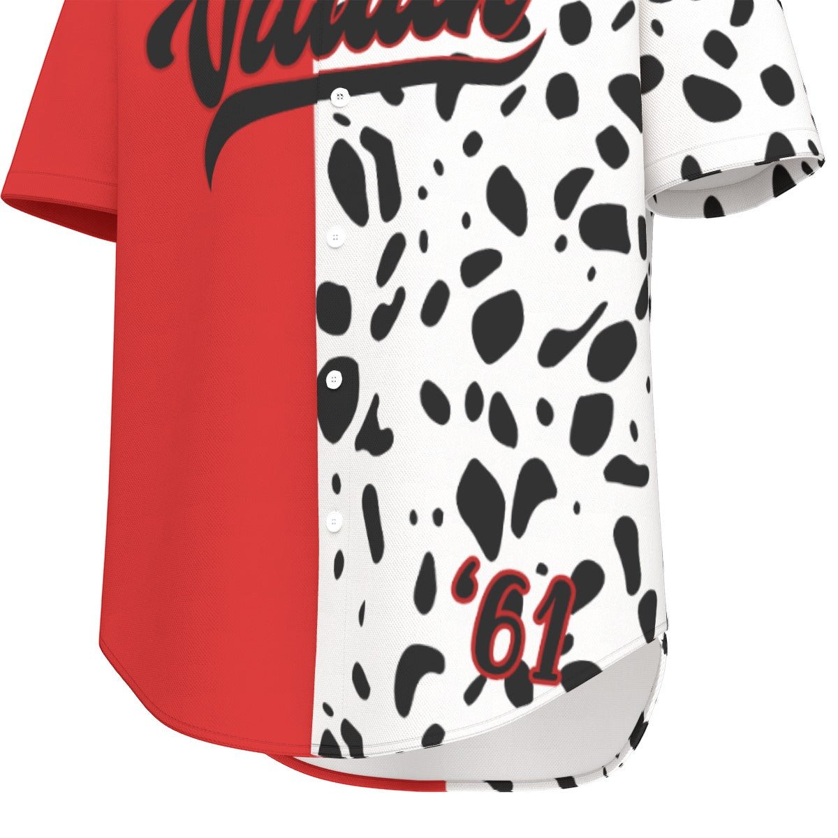 Cruella Dalmation Unisex Short Sleeve Baseball Jersey adult disney villainadult disney villain topBaseball JerseyWrong Lever Clothing