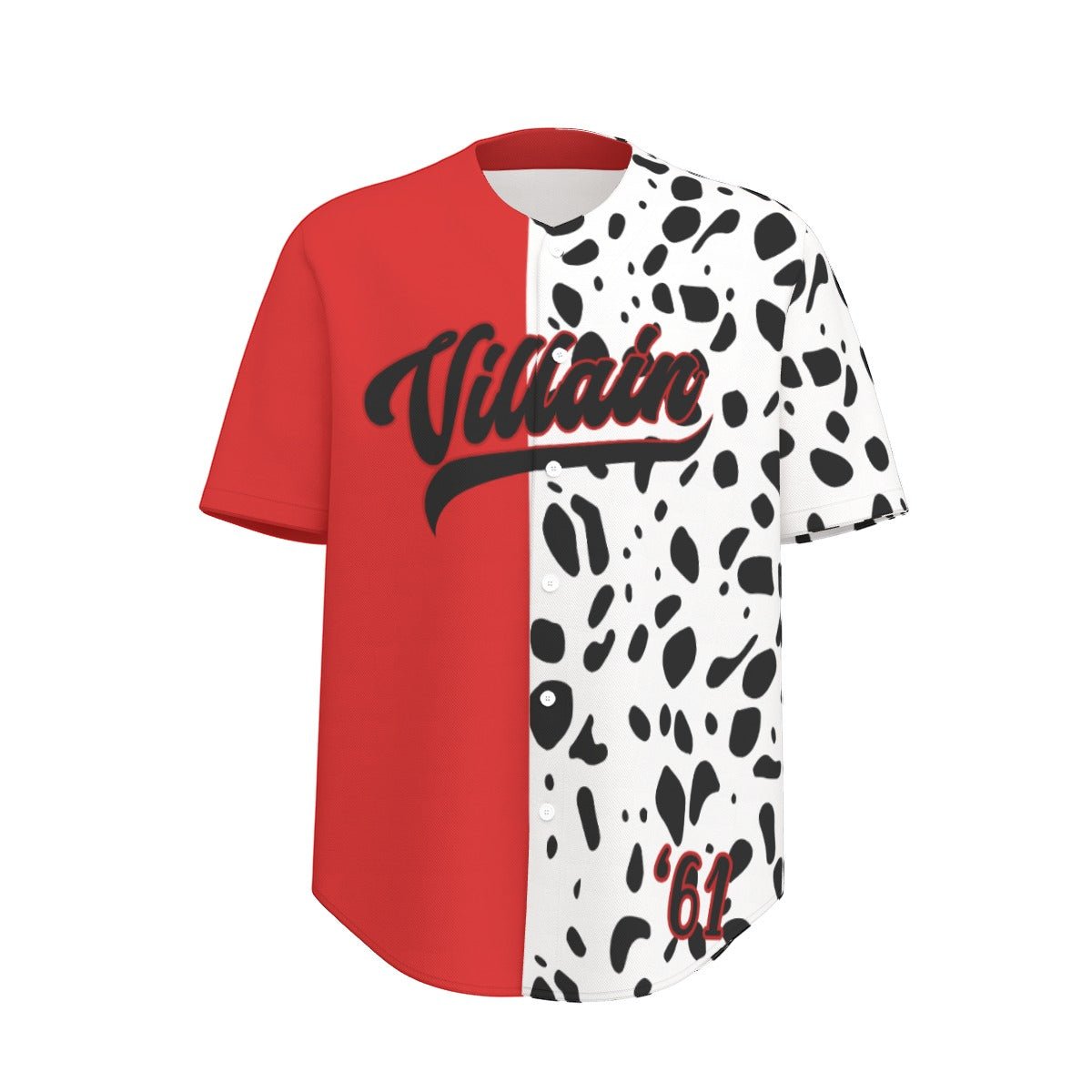 Cruella Dalmation Unisex Short Sleeve Baseball Jersey adult disney villainadult disney villain topBaseball JerseyWrong Lever Clothing