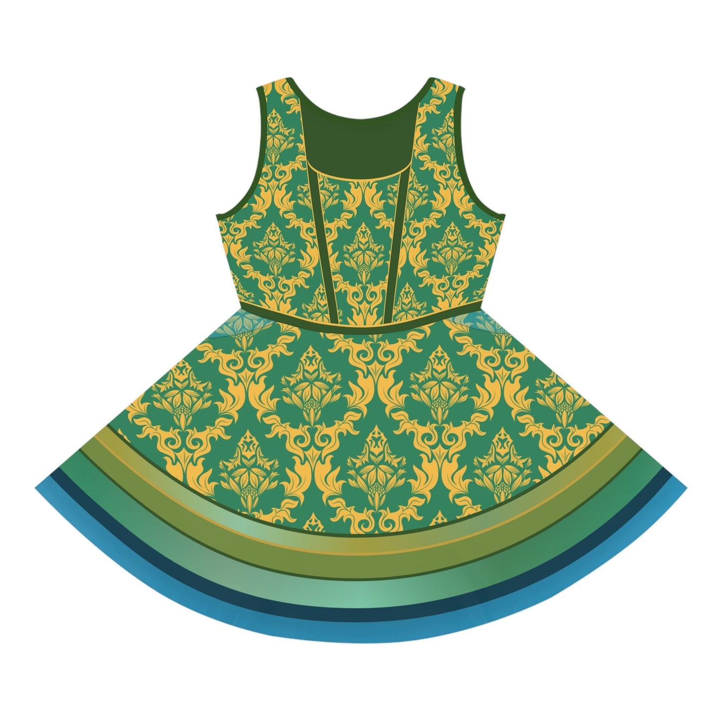 Drizella KIDS Bold Teal Wicked Stepsister - Inspired All - Over Print Skater Dress | Villainous Fairytale Bound Outfit All Over PrintAOPAll Over PrintsWrong Lever Clothing