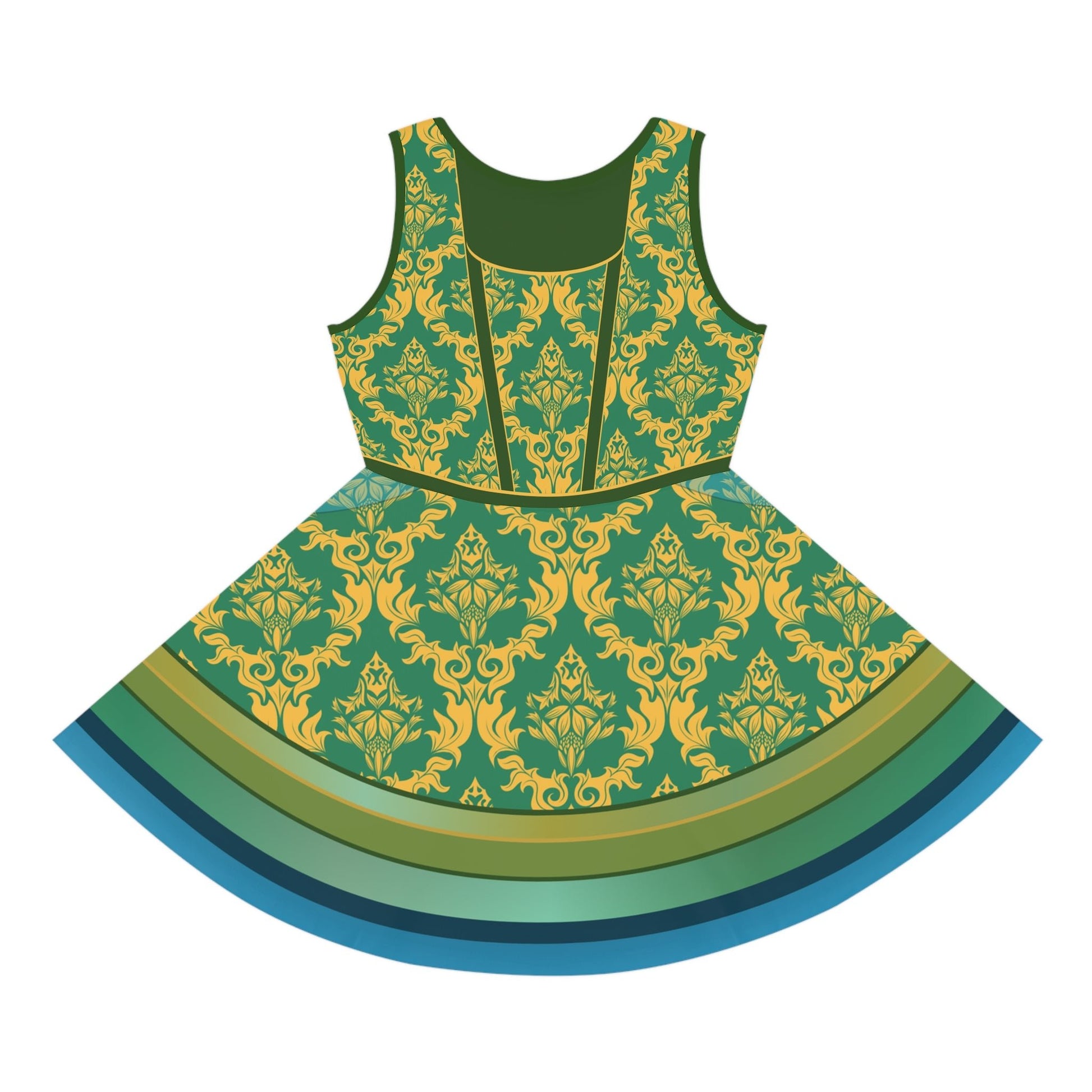 Drizella KIDS Bold Teal Wicked Stepsister - Inspired All - Over Print Skater Dress | Villainous Fairytale Bound Outfit All Over PrintAOPAll Over PrintsWrong Lever Clothing