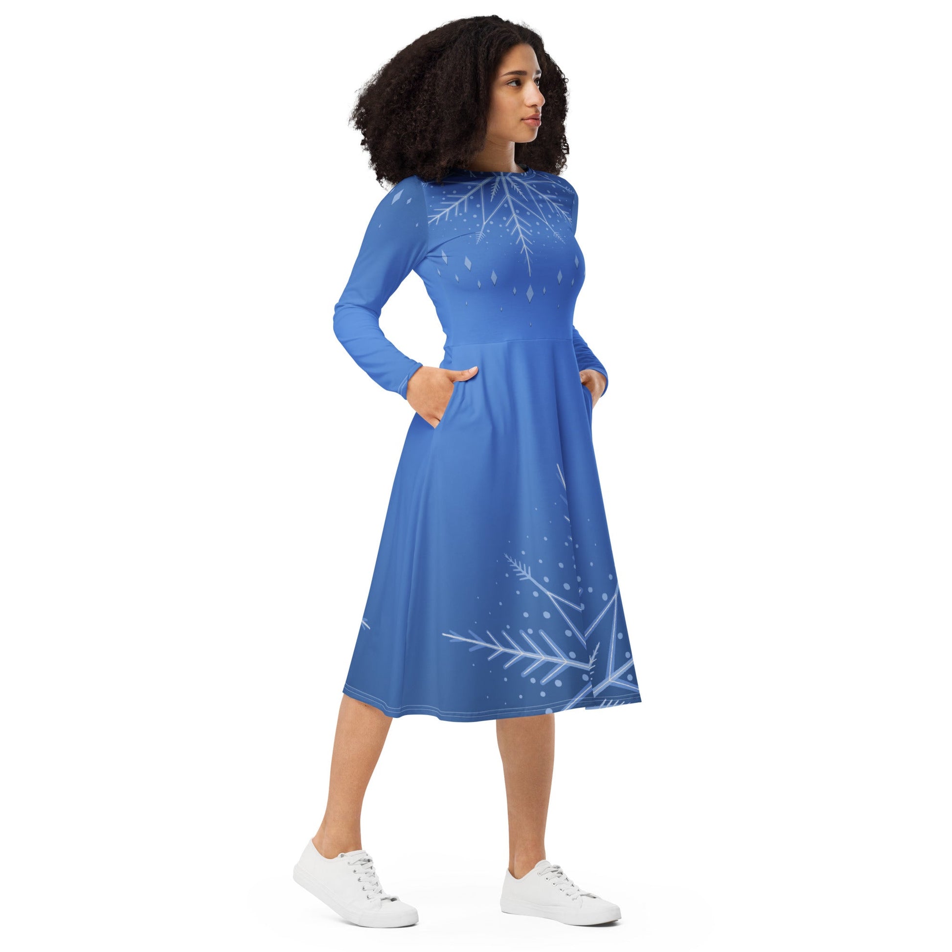 Elsa Christmas long sleeve midi dress christmas dresschristmas styleWrong Lever Clothing